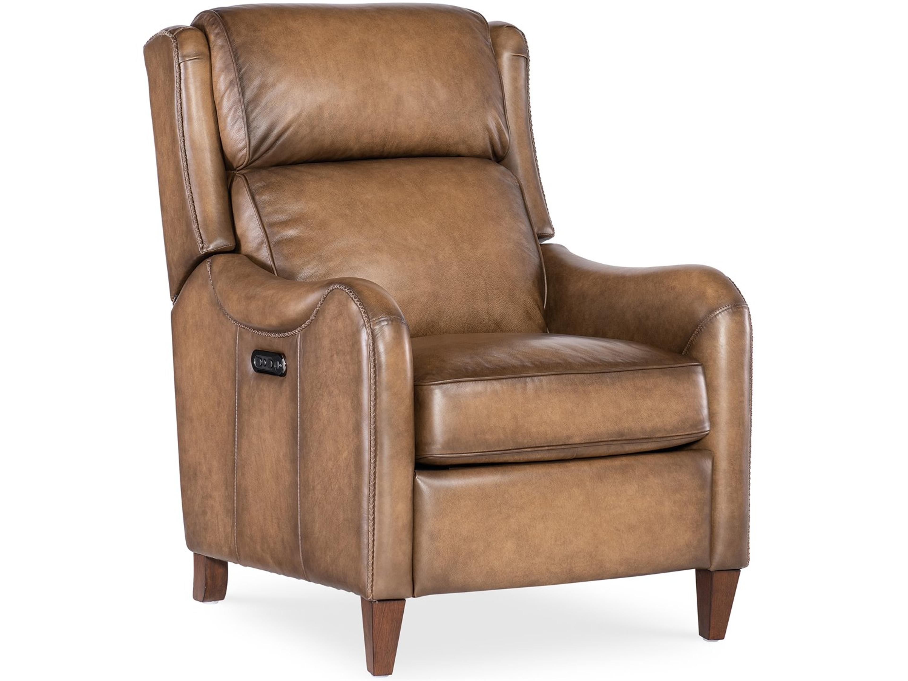 Hooker Furniture Rc Carrington Dark Wood Brown Leather Recliner