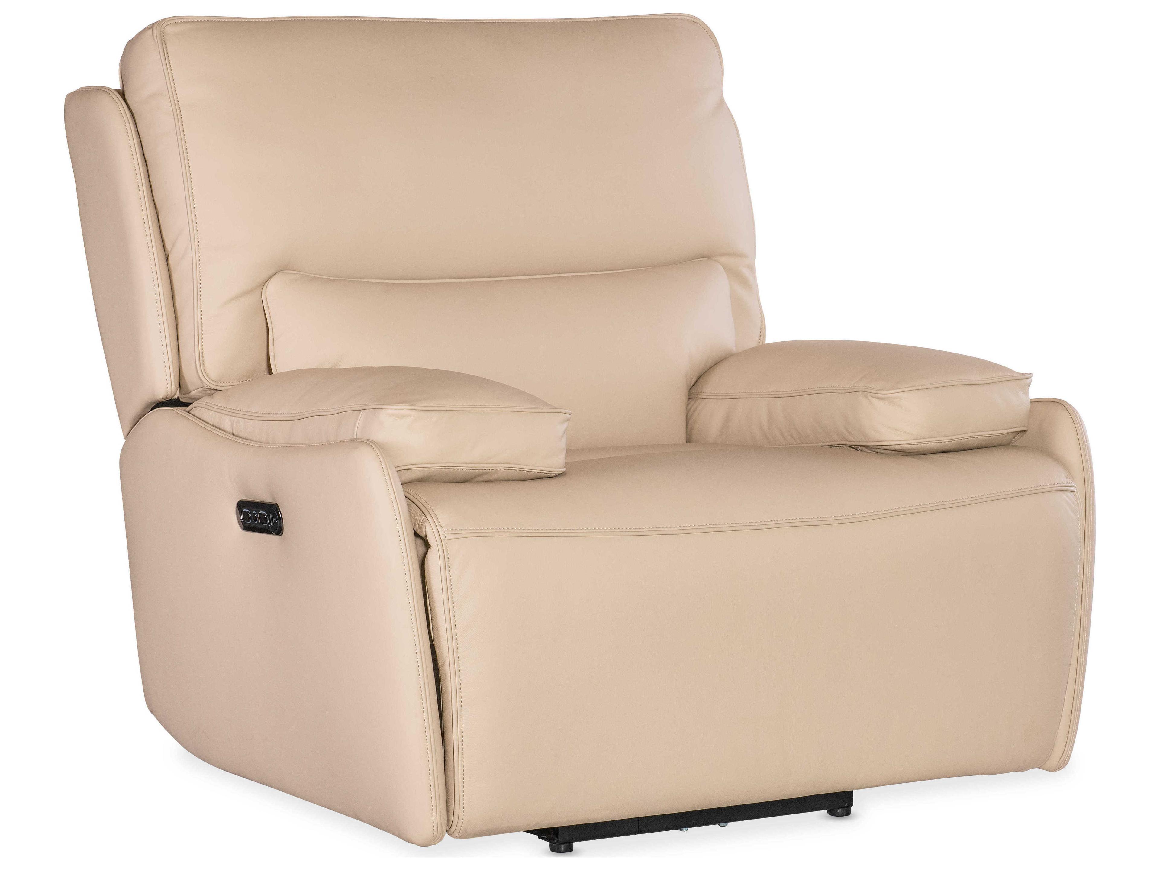Hooker Furniture Kramer Oslo Antelope Beige Leather Zero Gravity Power Recliner with Power Headrest