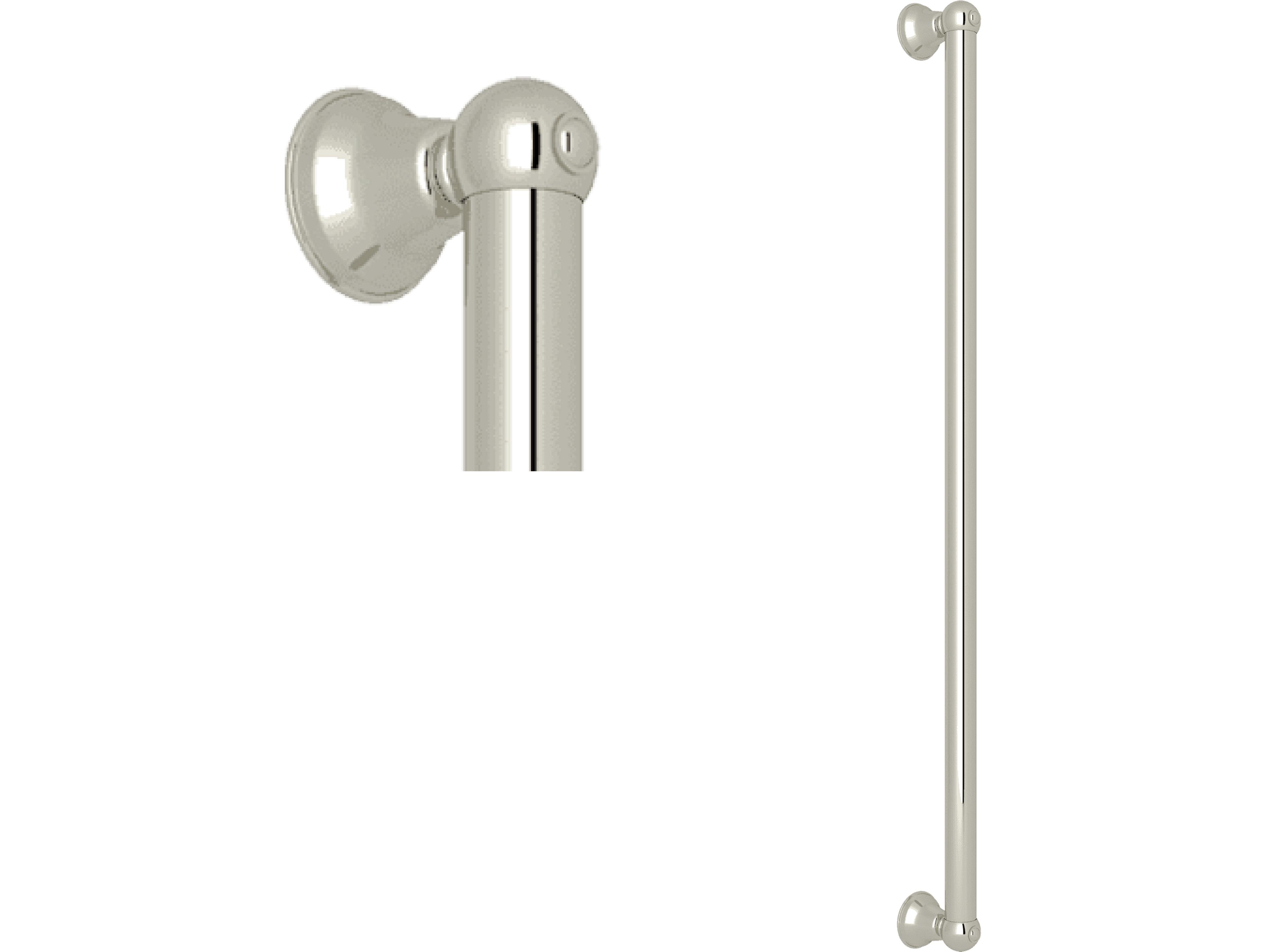 Rohl All Brass 36" Decorative Grab Bar In Polished Nickel