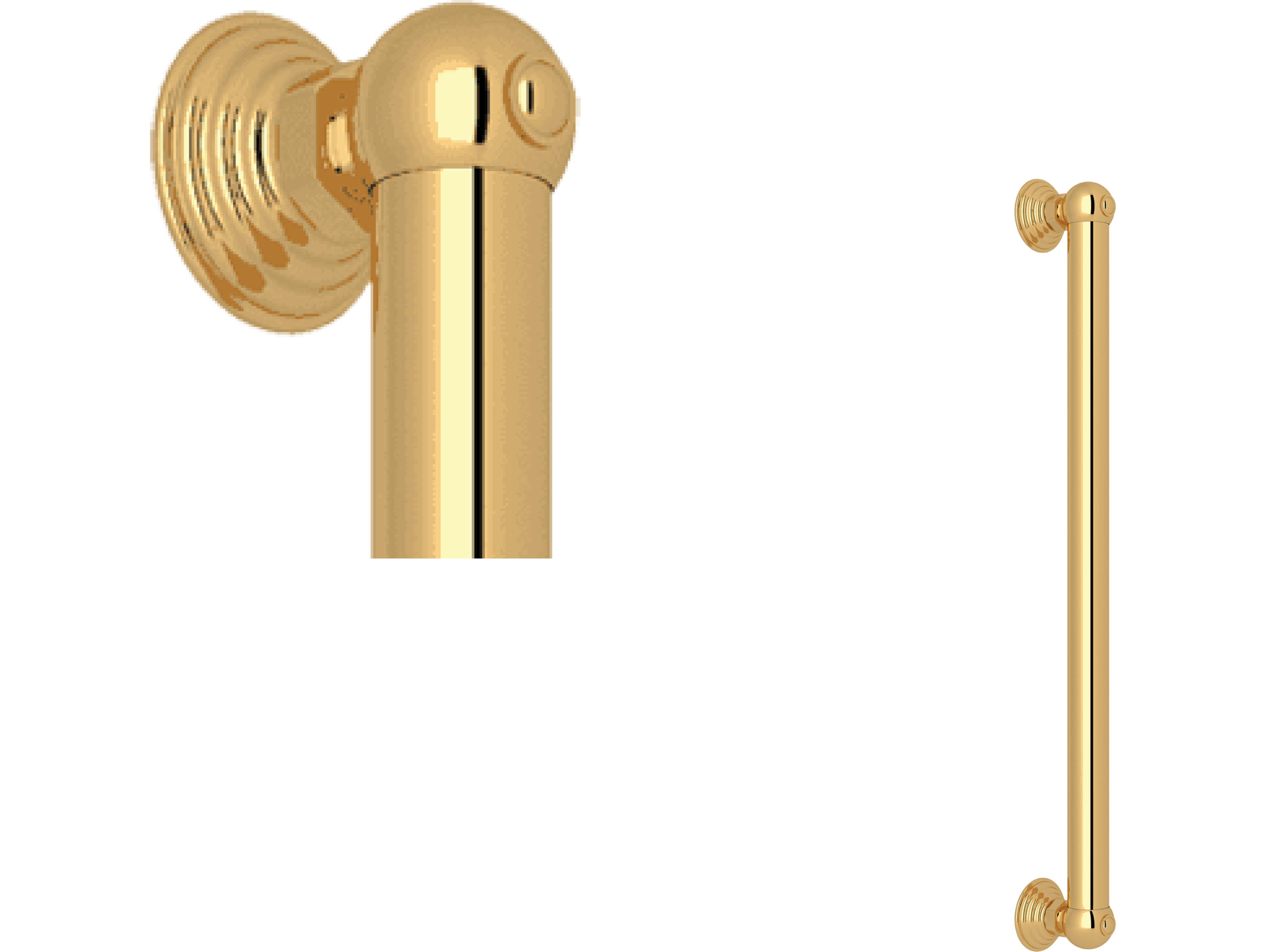 Rohl 18" Decorative Grab Bar In Italian Brass