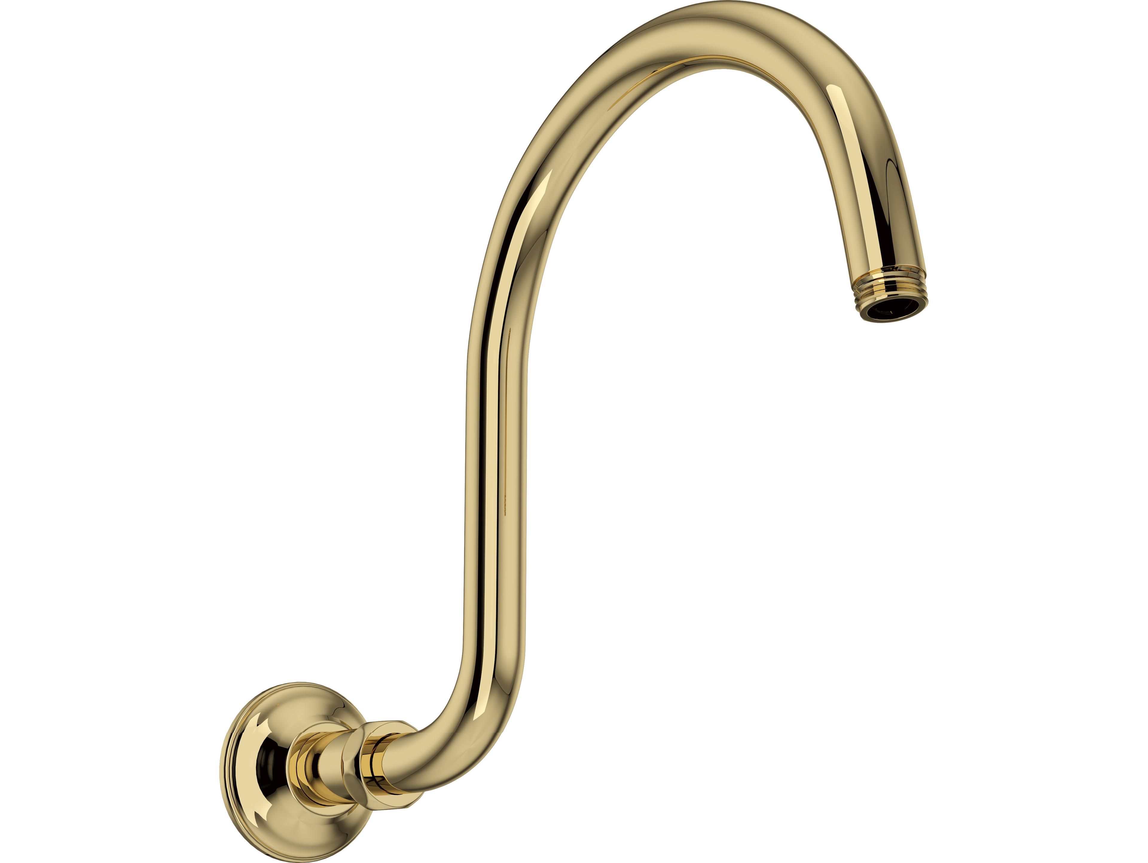 Rohl Wall Mounted Hook Shower Arm In Unlacquered Brass