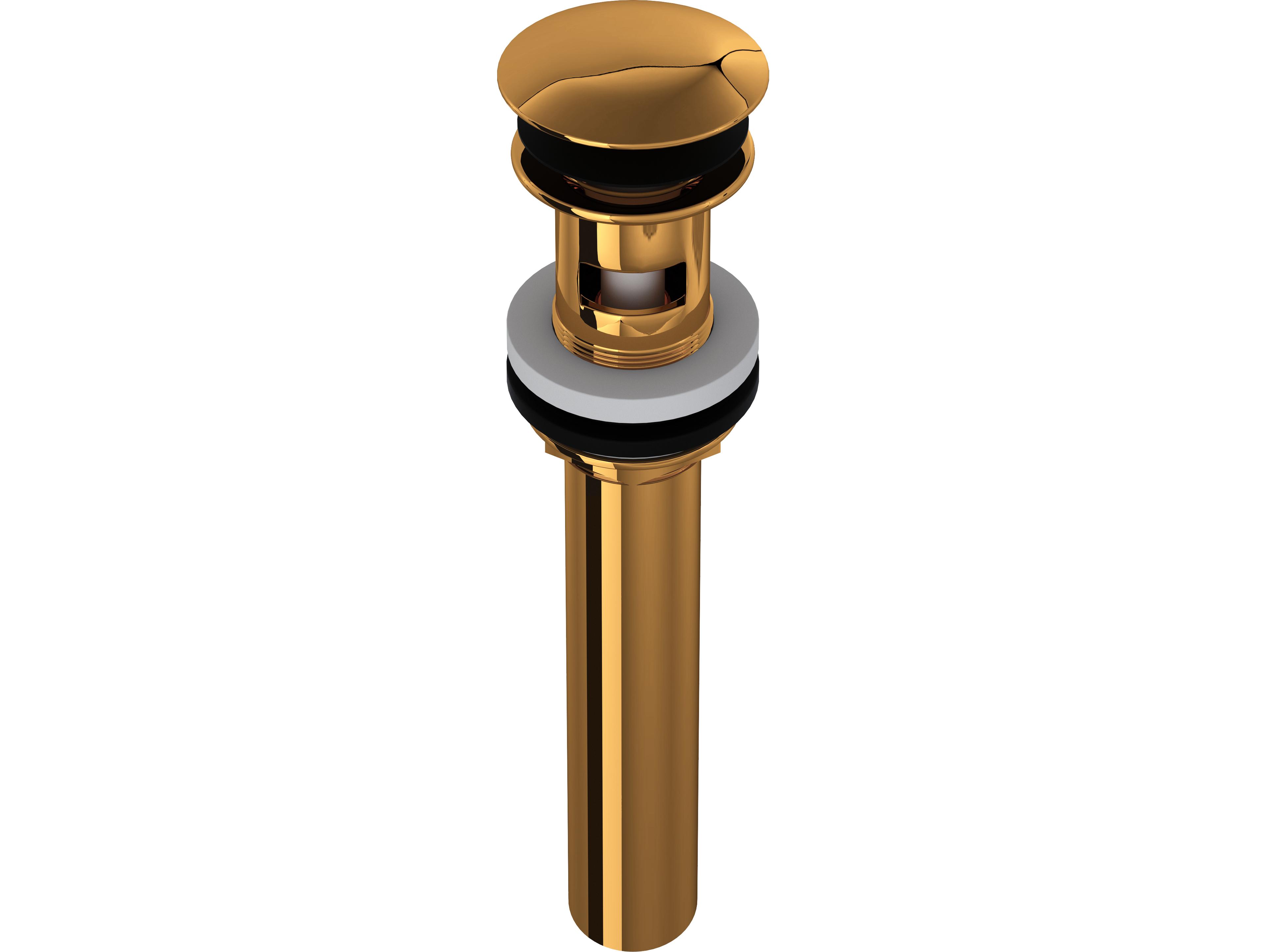 Rohl Italian Brass Touch Seal Dome Drain Assembly Slotted With Overflow Holes