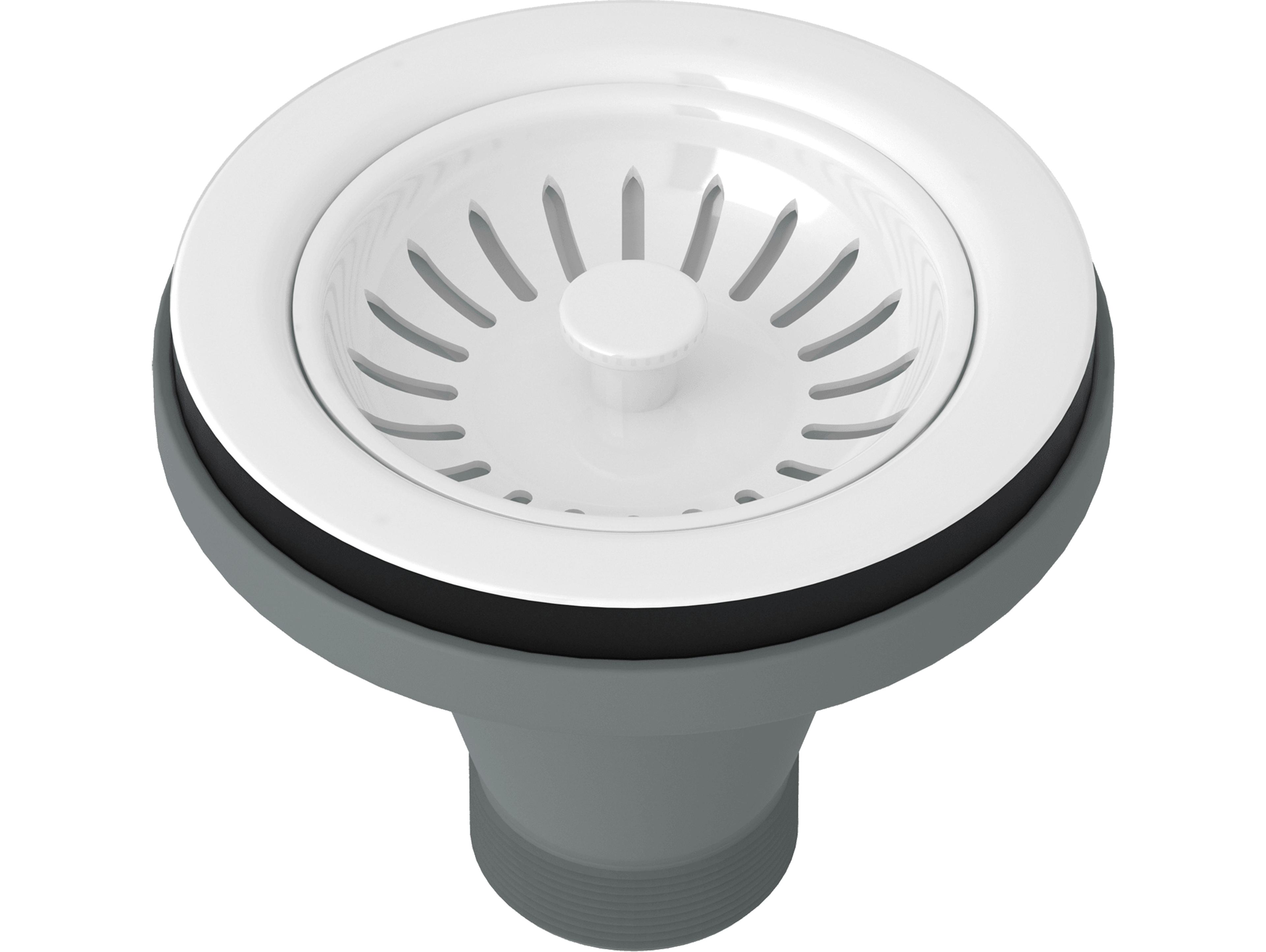 Rohl Basket Strainer Without Pop-Up In White Manual Operation