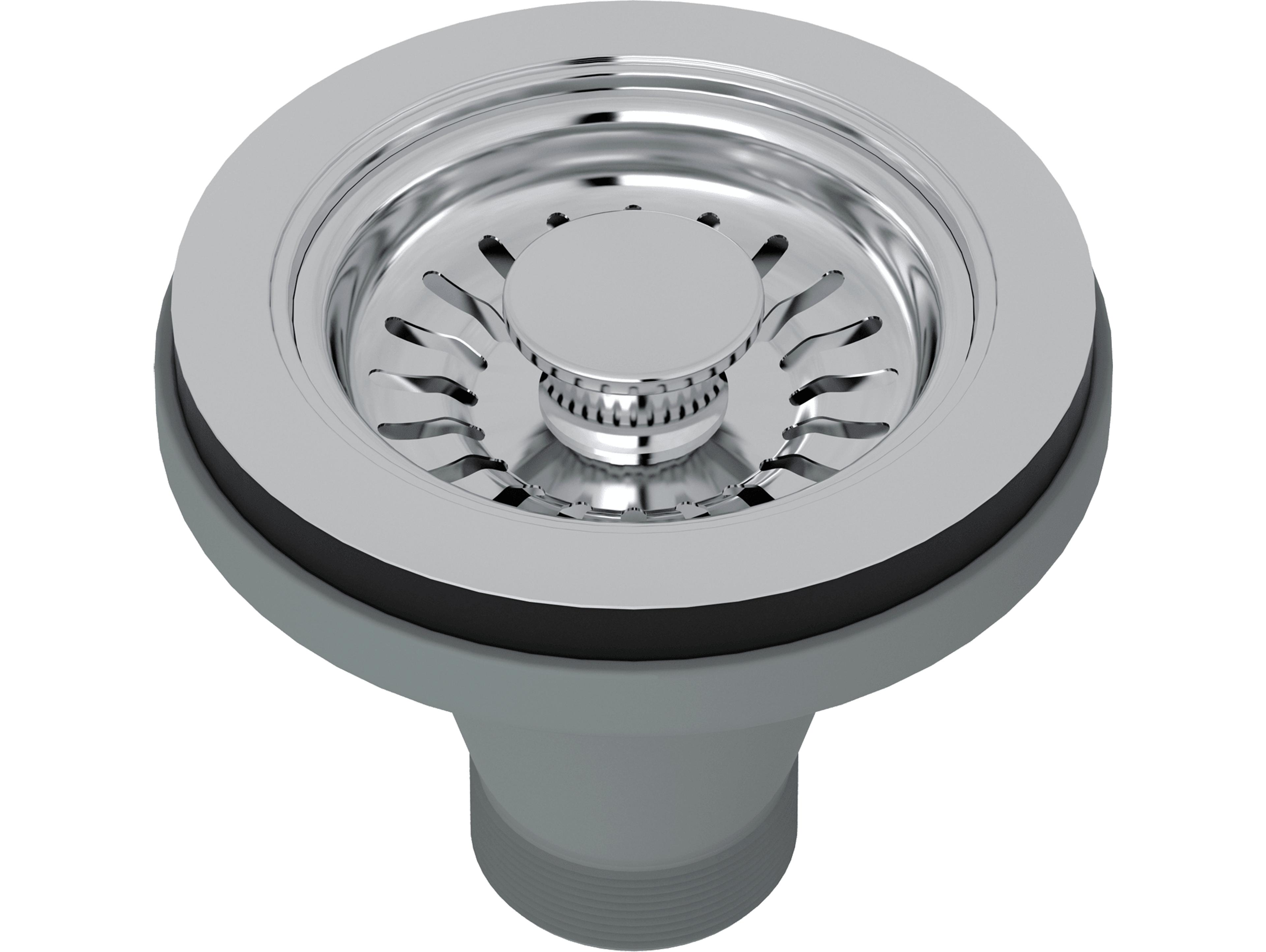 Rohl Basket Strainer Without Remote Pop-Up Pull Knob In Polished Chrome Manual Operation