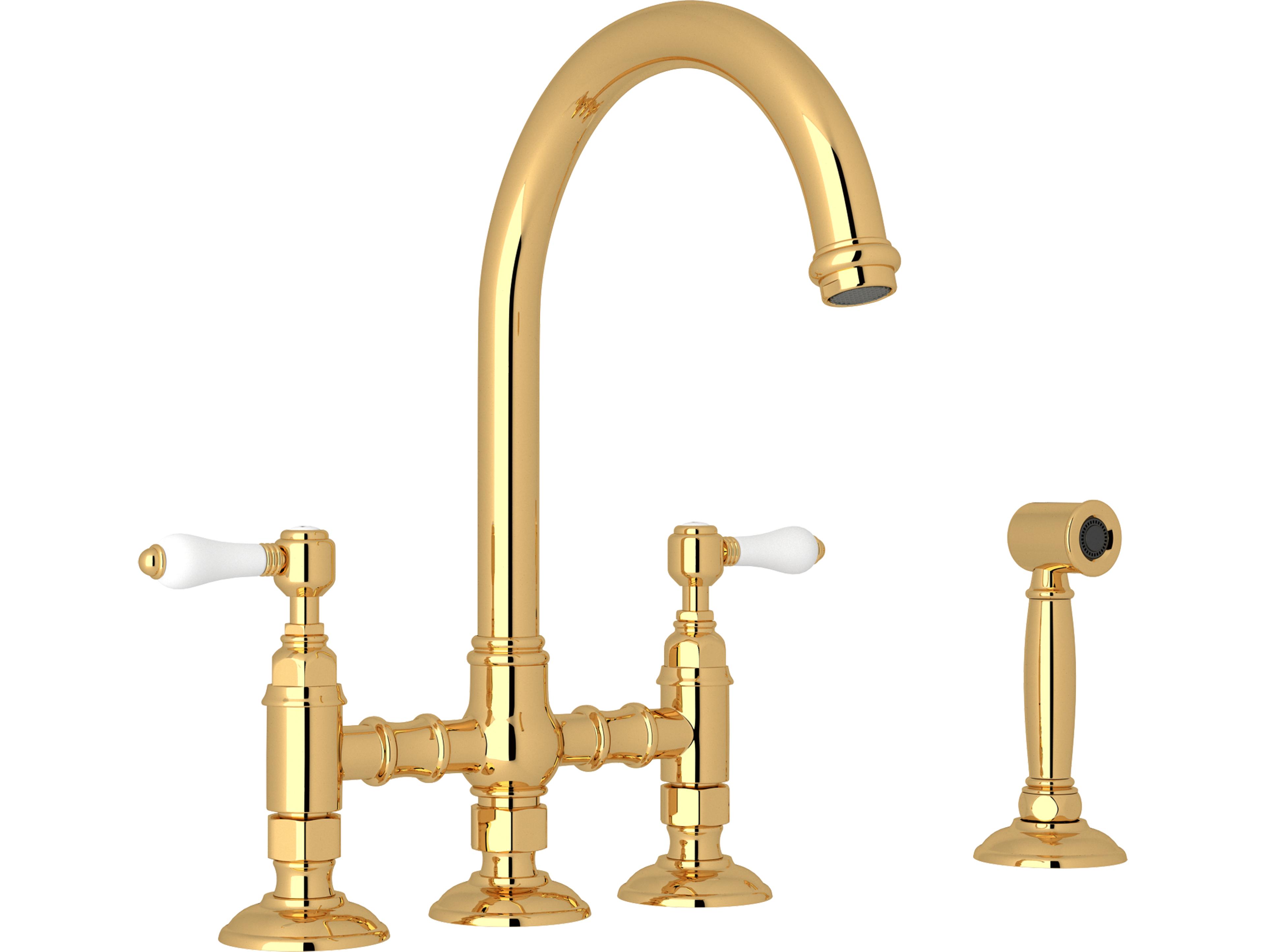 Rohl San Julio Faucet With Porcelain Levers Sidespray And C Spout In