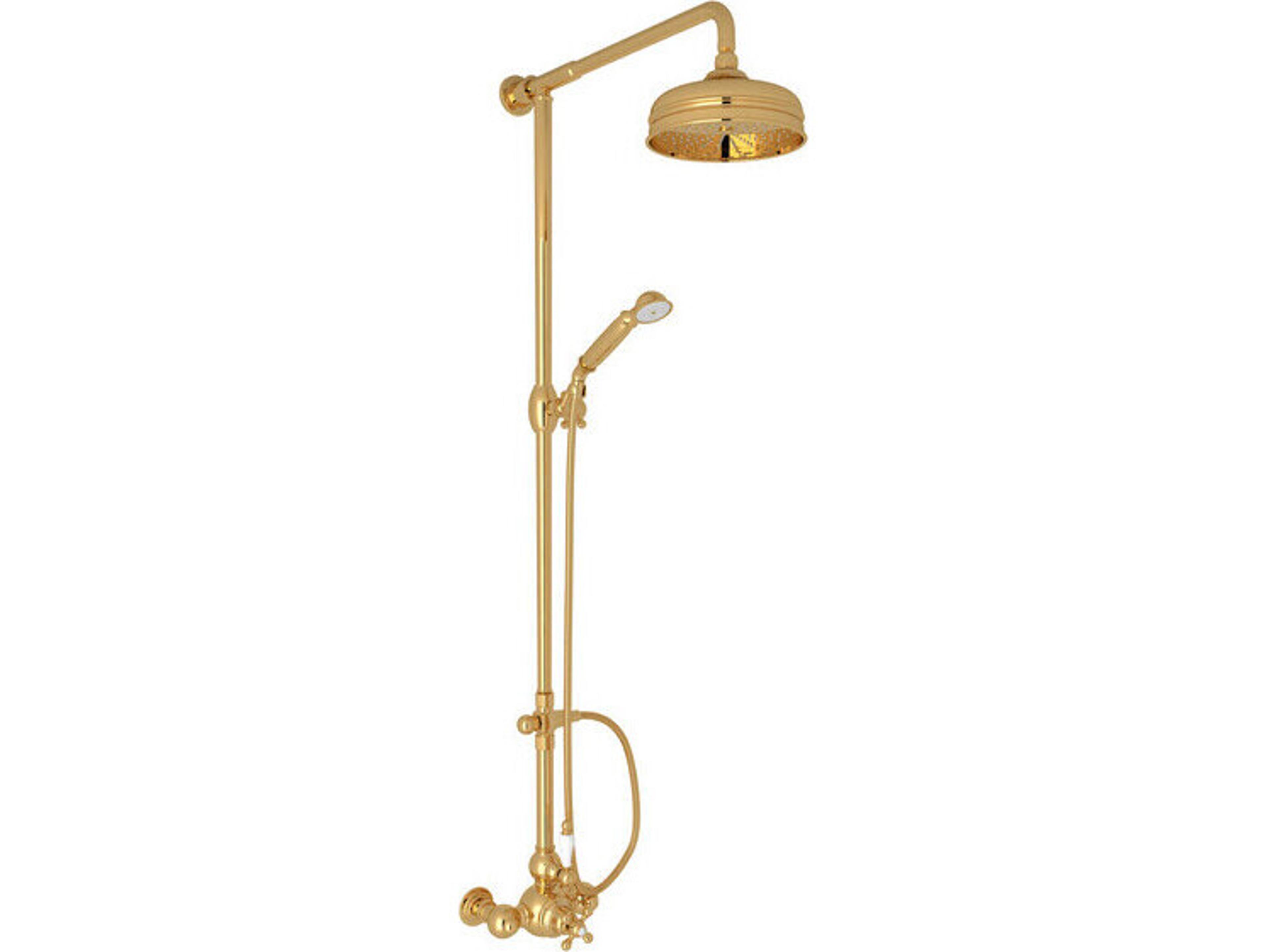 Rohl Arcana Exposed Thermostatic Shower System With Therm Valve Riser Diverter Handshower Hose Showerhead And Lever