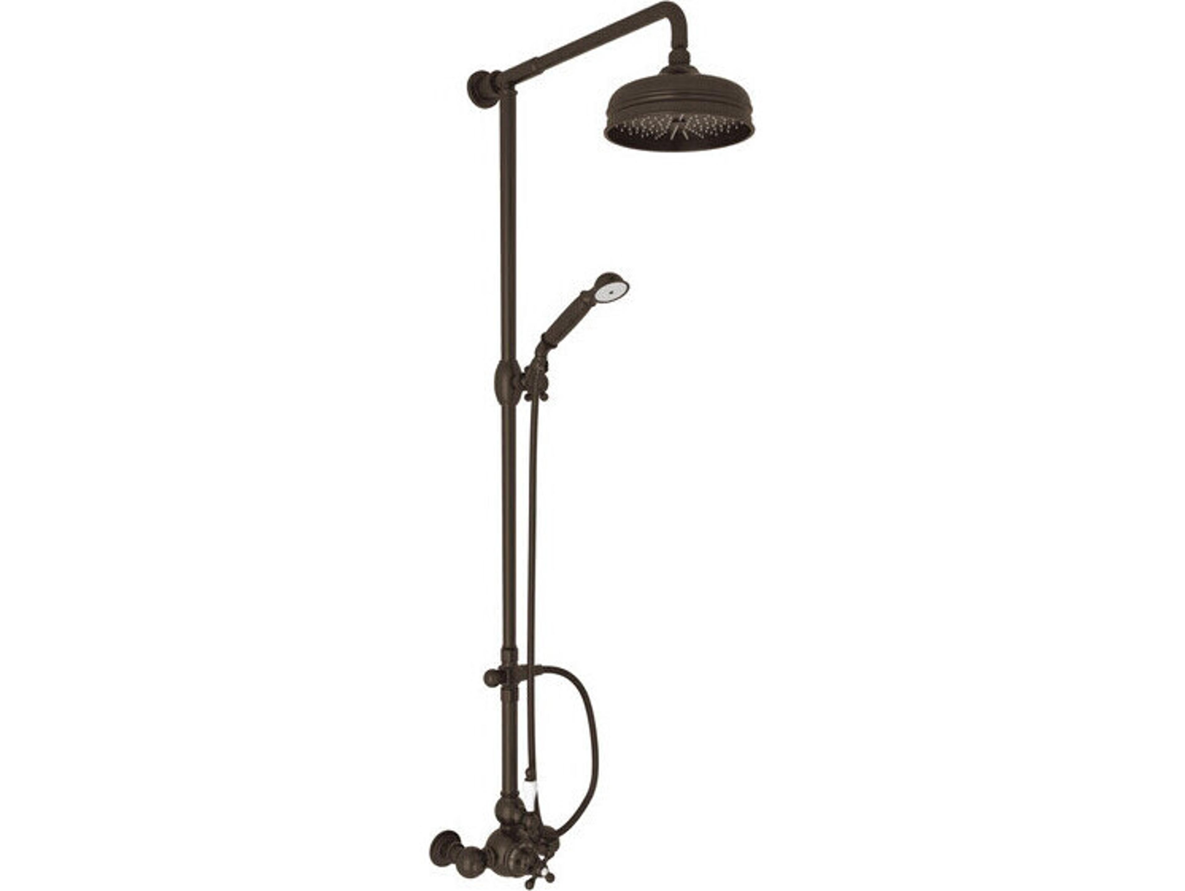 Rohl Arcana Exposed Thermostatic Shower System With Therm Valve Riser Diverter Handshower Hose Showerhead And Lever