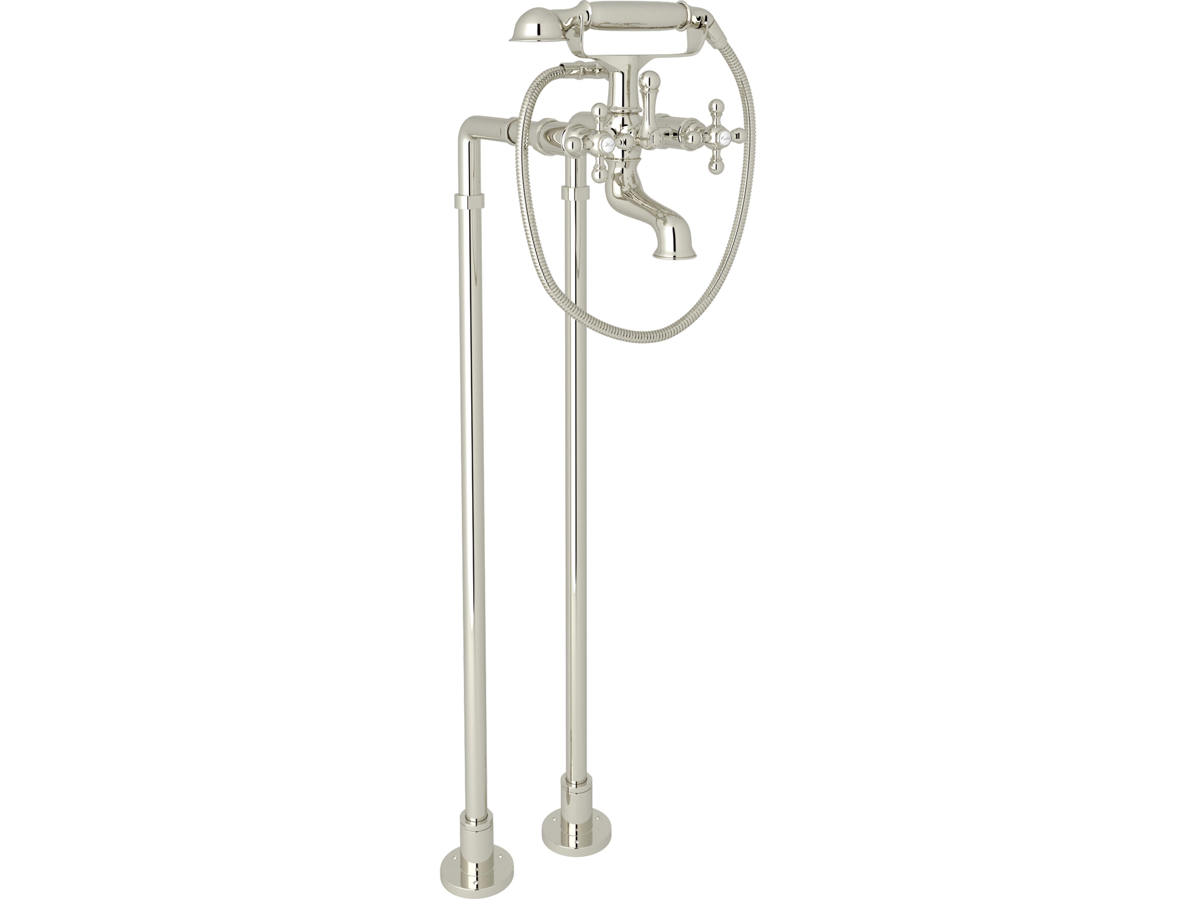 Rohl Arcana Floor Mounted Exposed Tub Filler Package In Polished Nickel