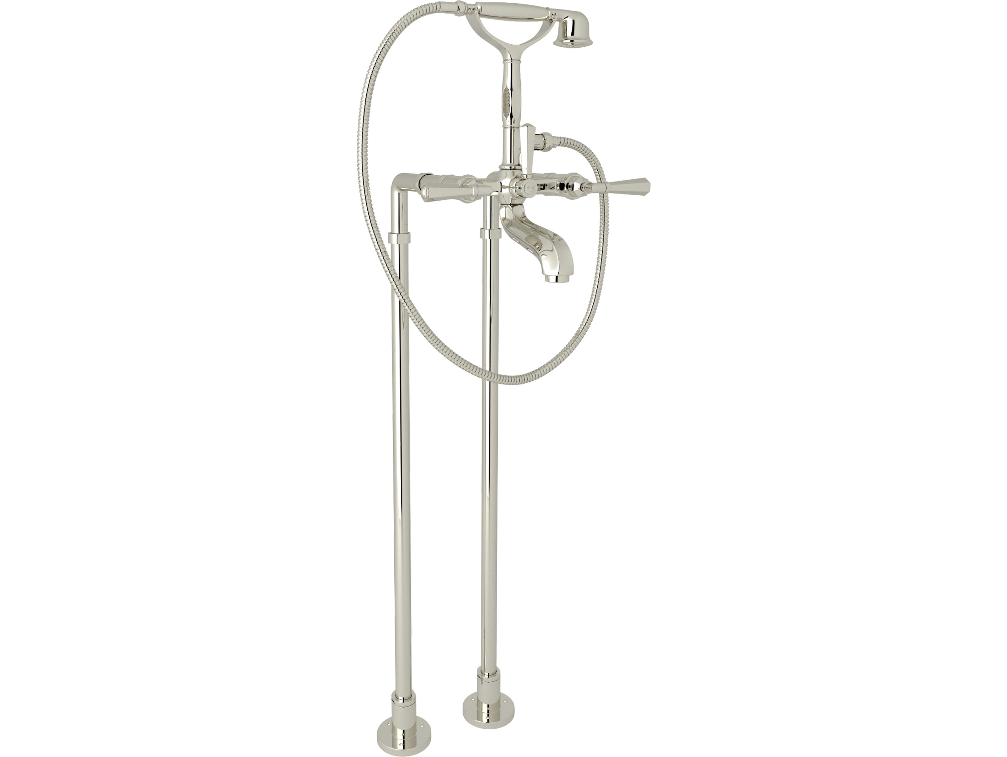 Rohl Palladian Shower Mixer Package In Polished Nickel With Handshower And Palladian Metal Levers