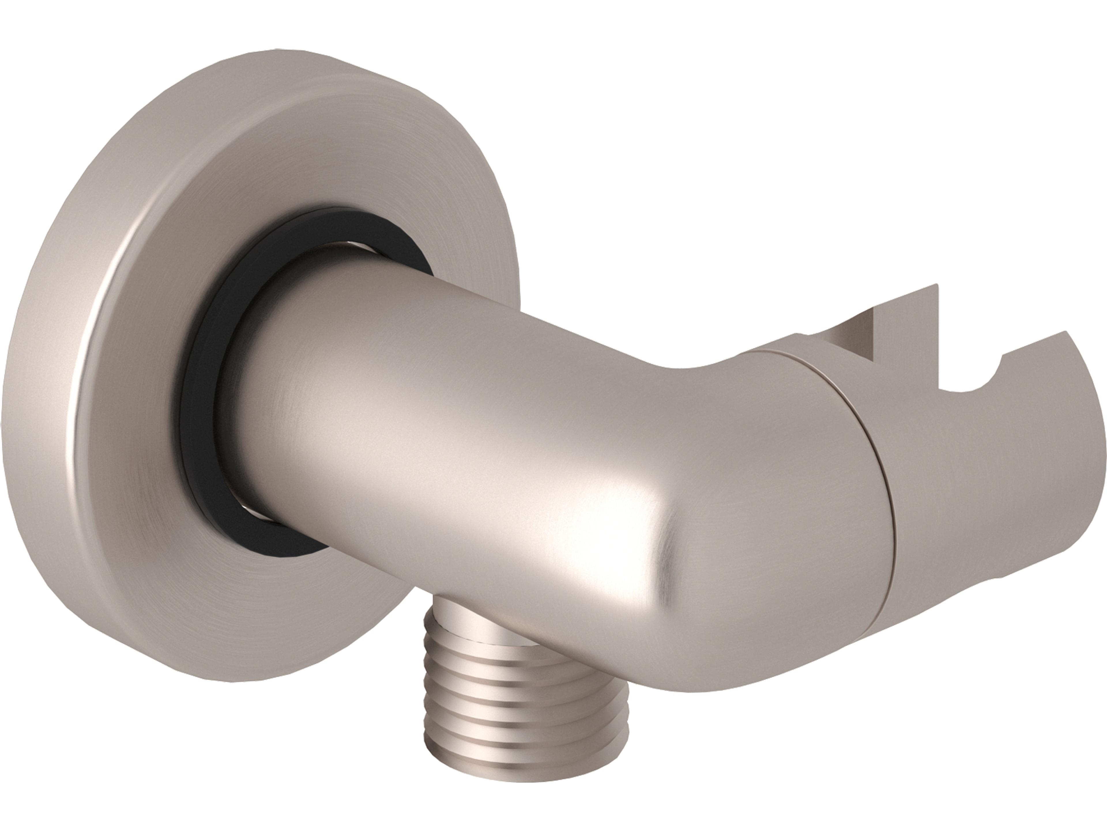 Rohl Handshower Holder And Outlet Supply Elbow In Satin Nickel 