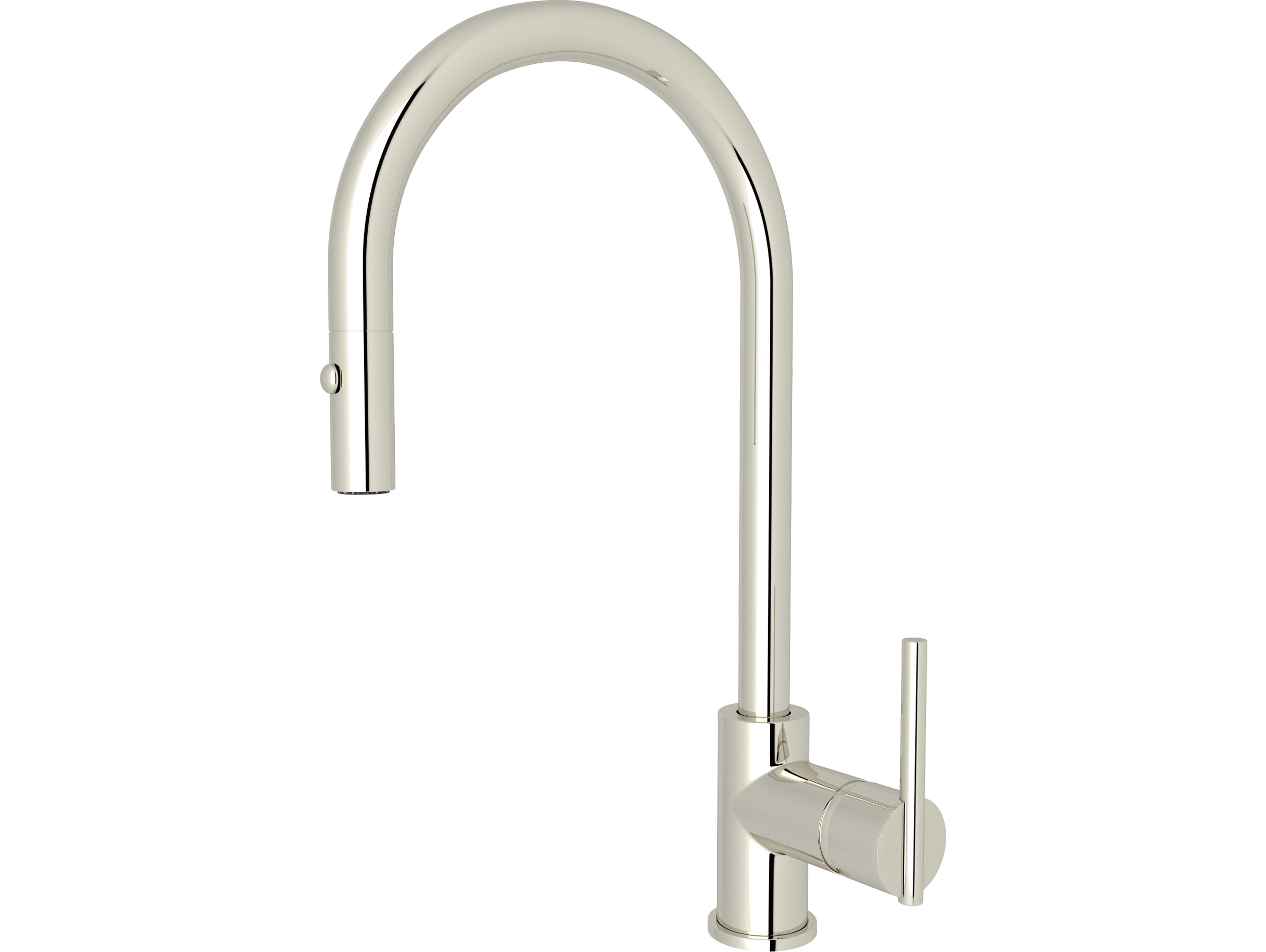 Rohl Pirellone Pull-Down Side Lever Kitchen Faucet In Polished Nickel