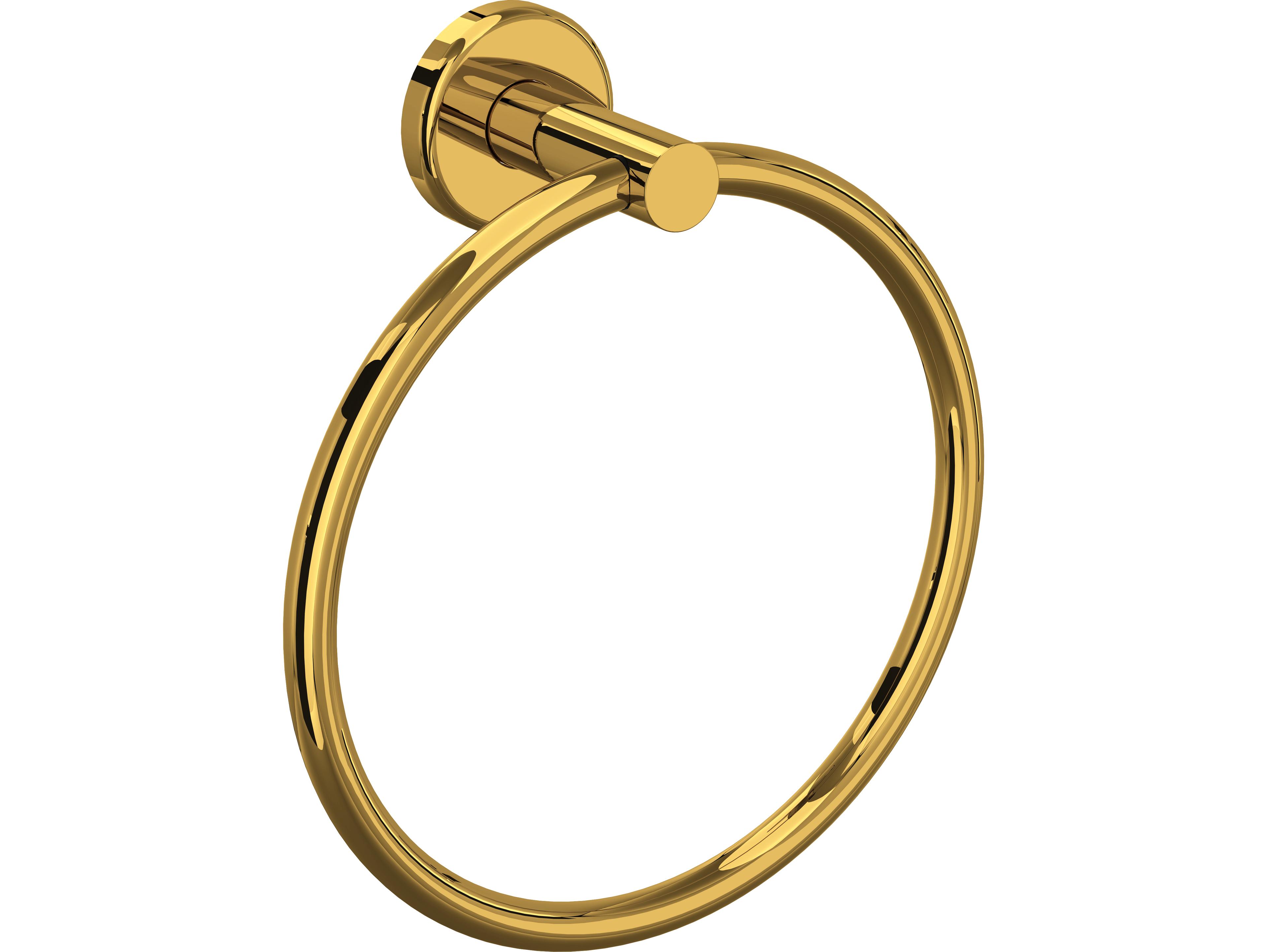 Rohl Lombardia Avanti Bath Towel Ring In Unlacquered Brass