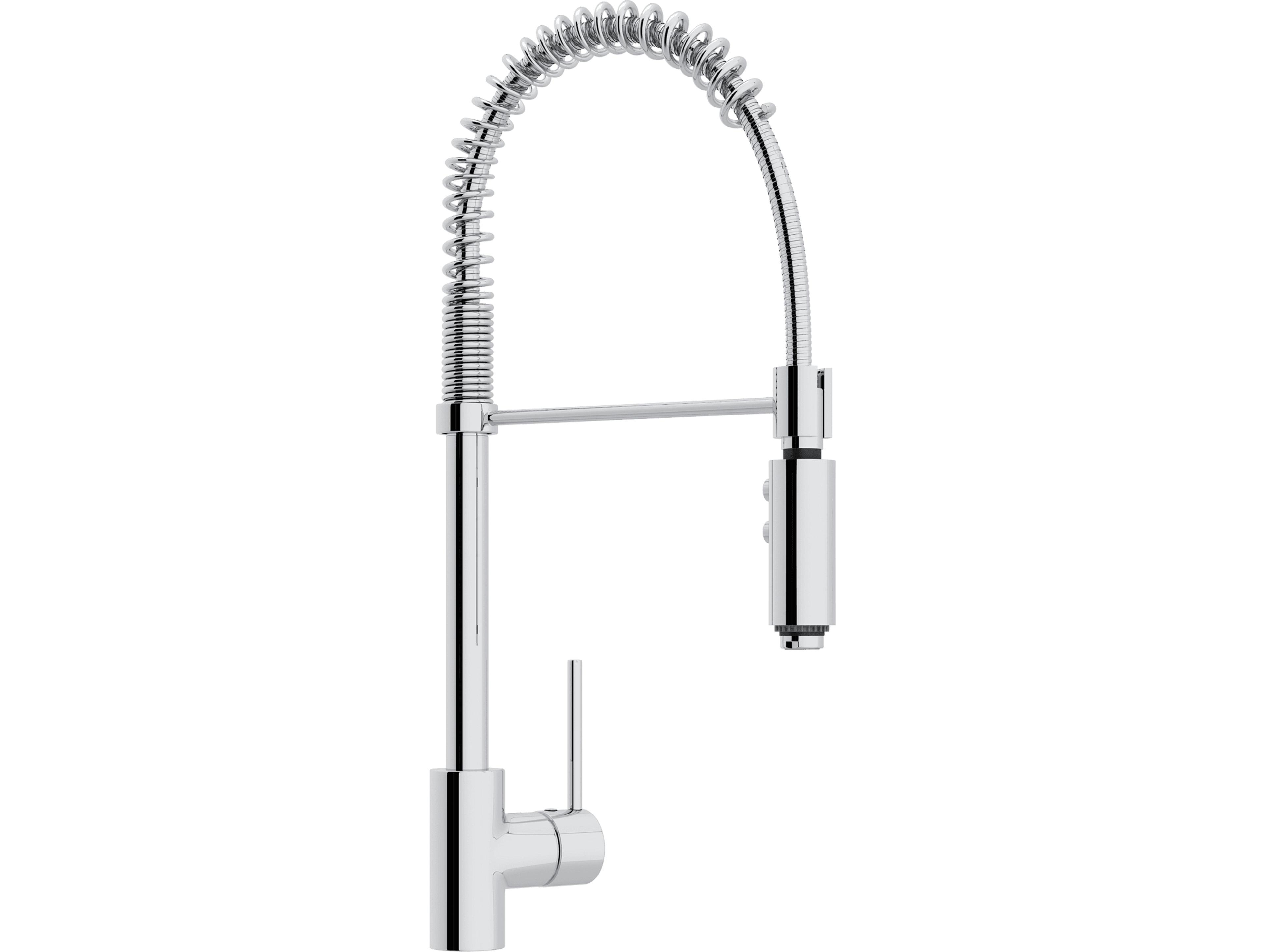 Rohl Pirellone Polished Chrome Single Metal Lever Pulldown Kitchen Faucet