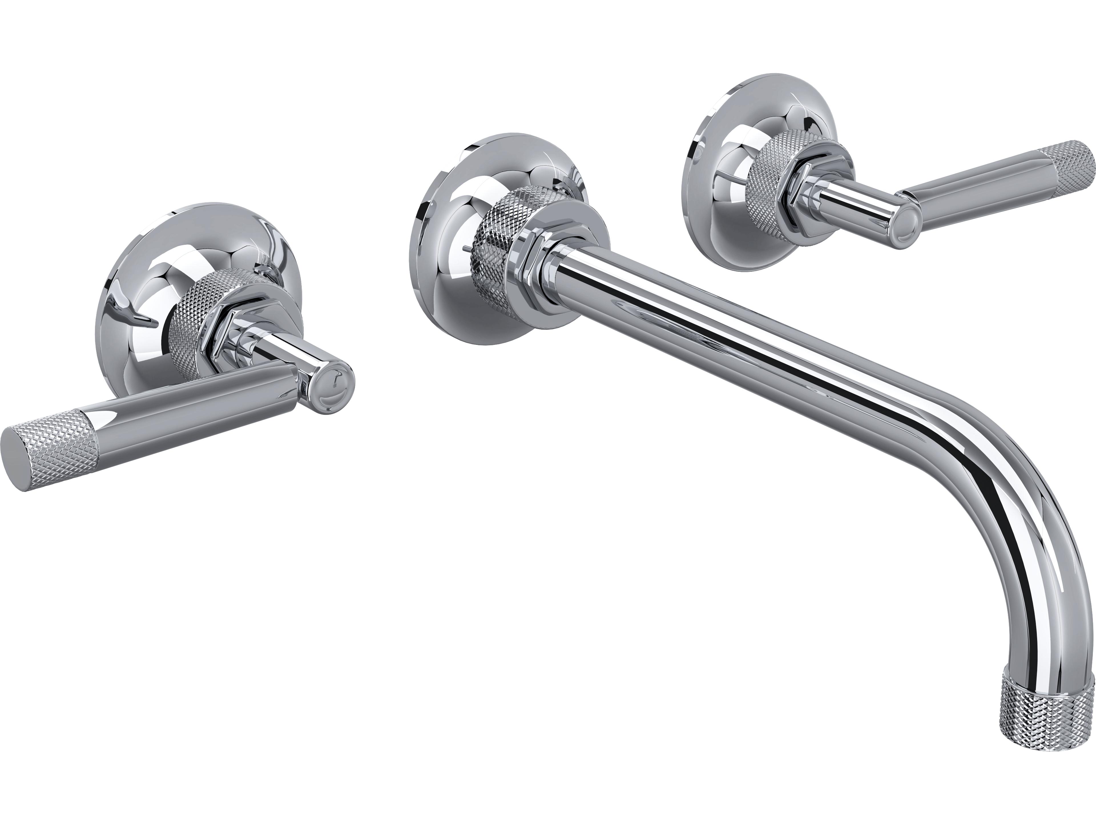 Rohl Graceline Polished Chrome Trim Set Only With No Rough Valve Body To Wall Mounted Three Hole Tub Filler 