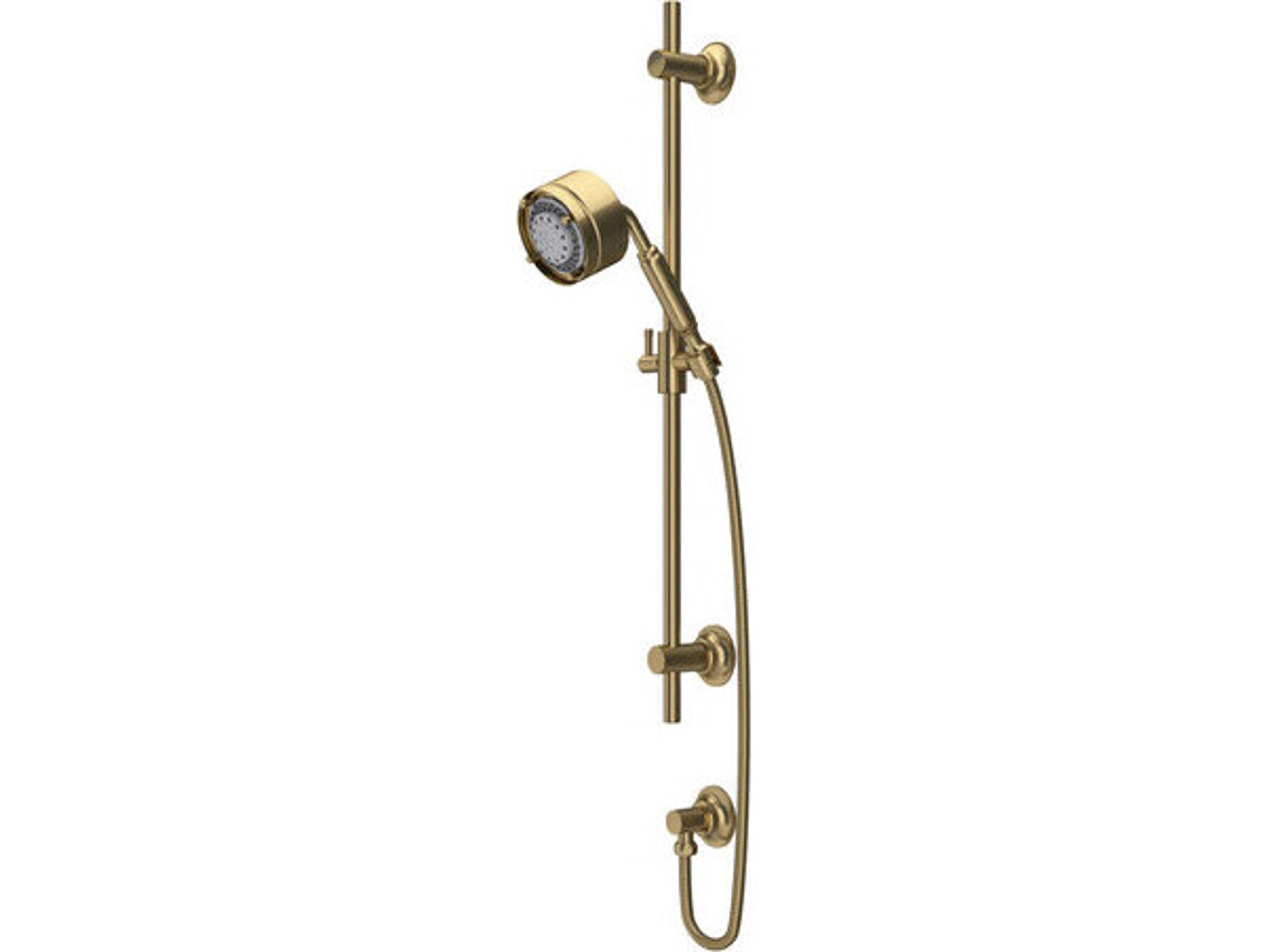 Rohl Graceline Antique Gold Handshower Set With 24" Slide Bar And 5-Function