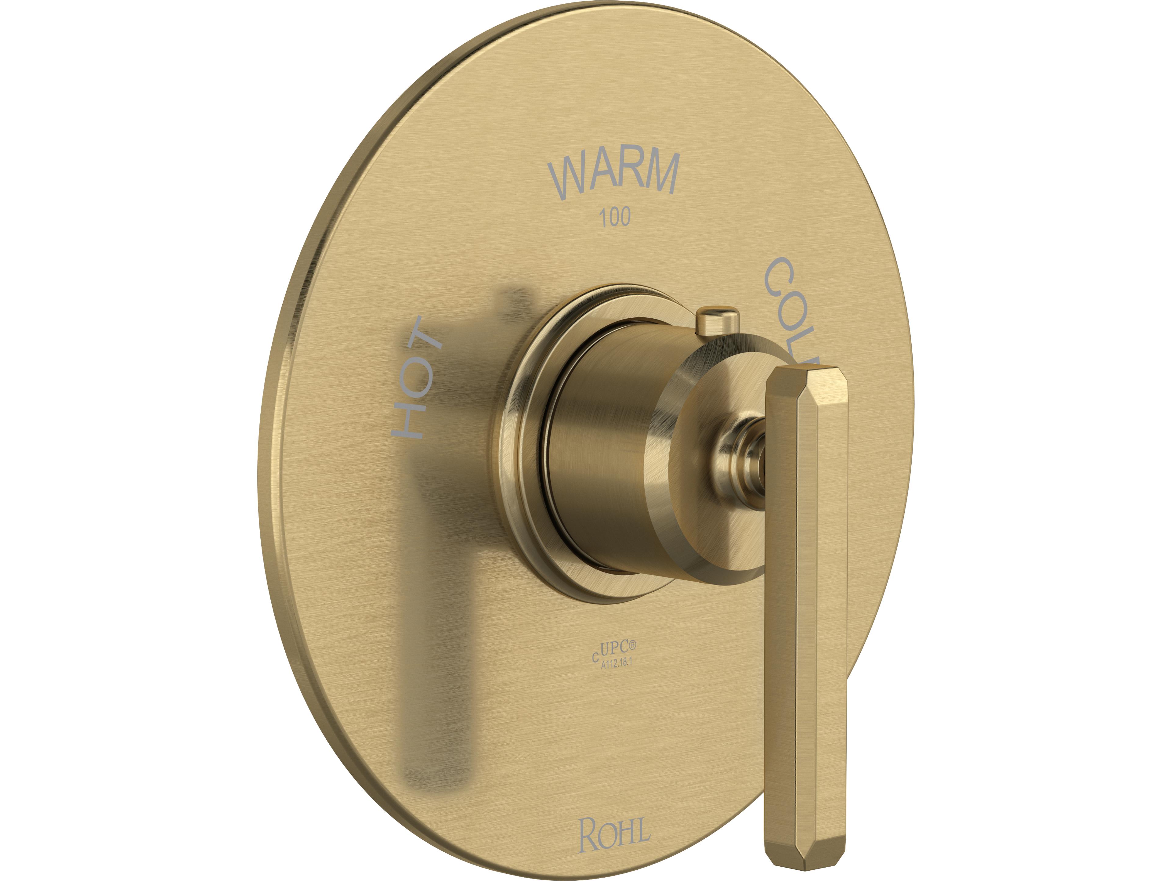 Rohl Apothecary 3/4" Antique Gold Thermostatic Trim Without Volume Control