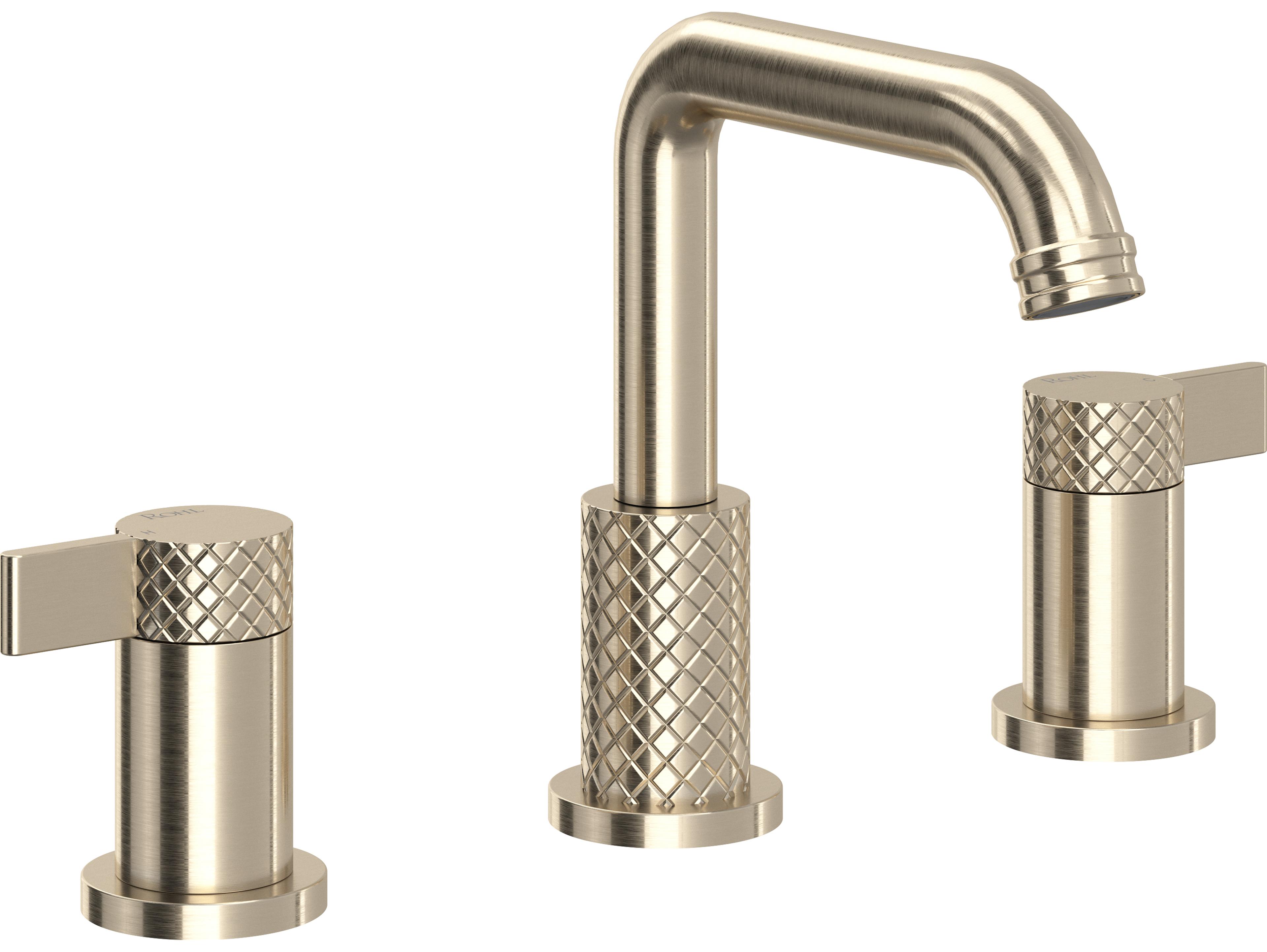 Rohl Tenerife Satin Nickel Widespread Lavatory Faucet with U-Spout