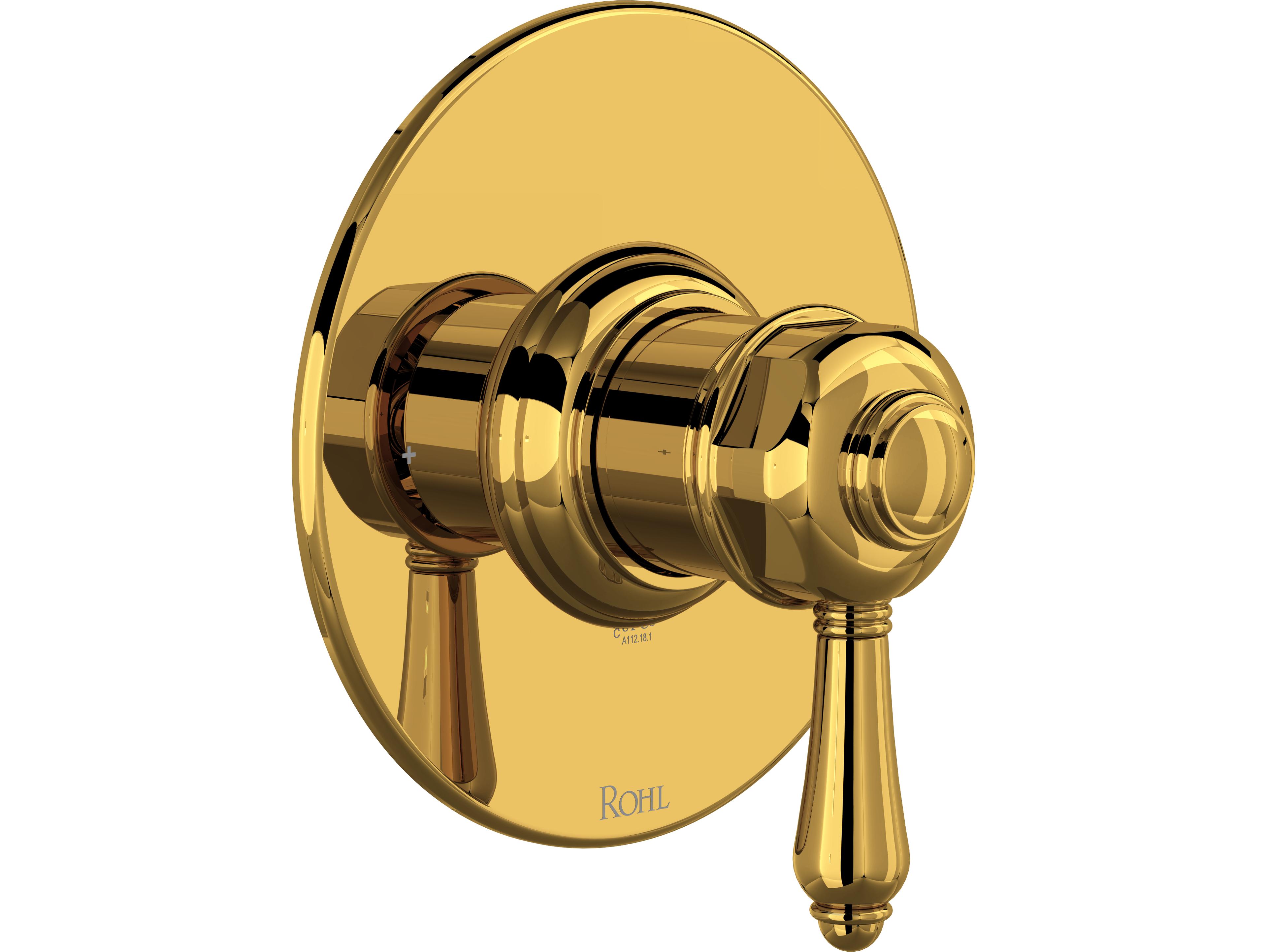 Rohl Unlacquered Brass 1/2" Pressure Balance Trim