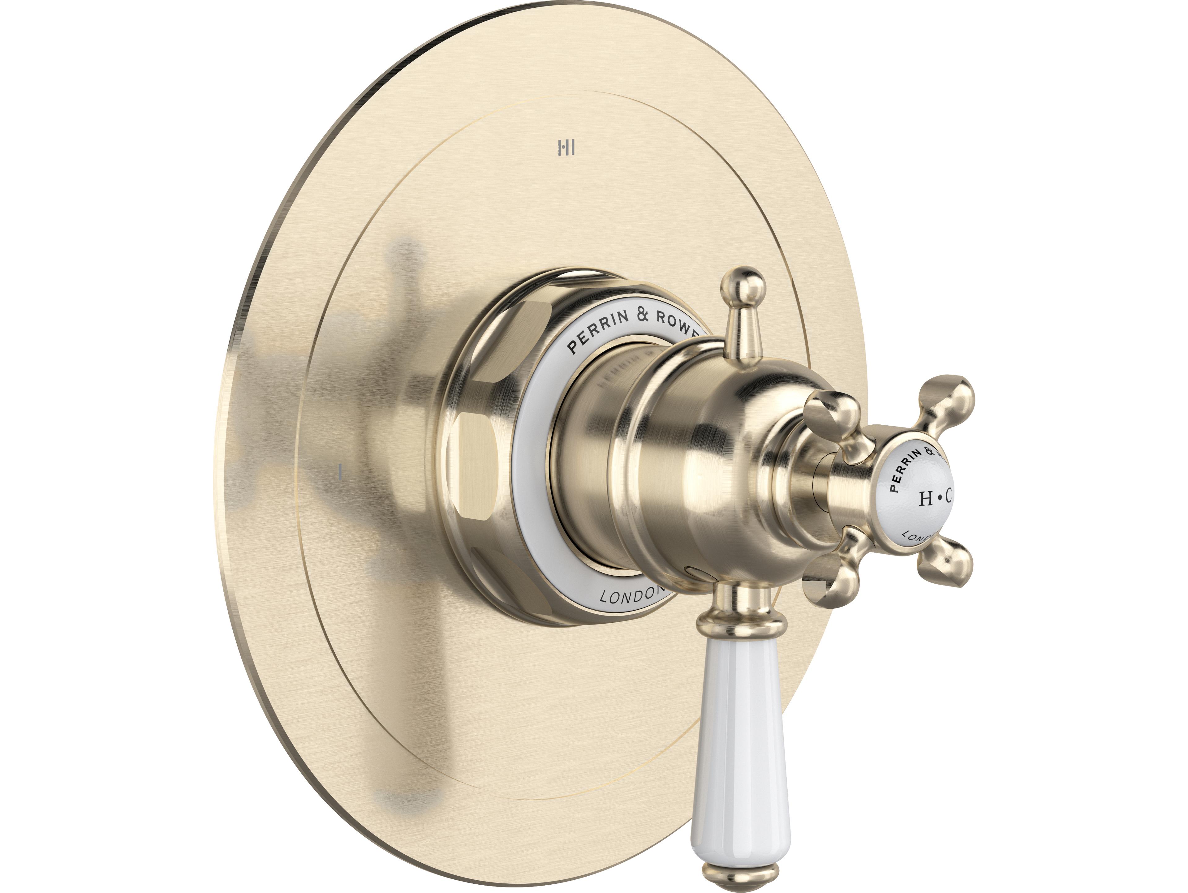 Rohl Edwardian Satin NIckel 1/2" Therm  and  Pressure Balance Trim with 3 Functions