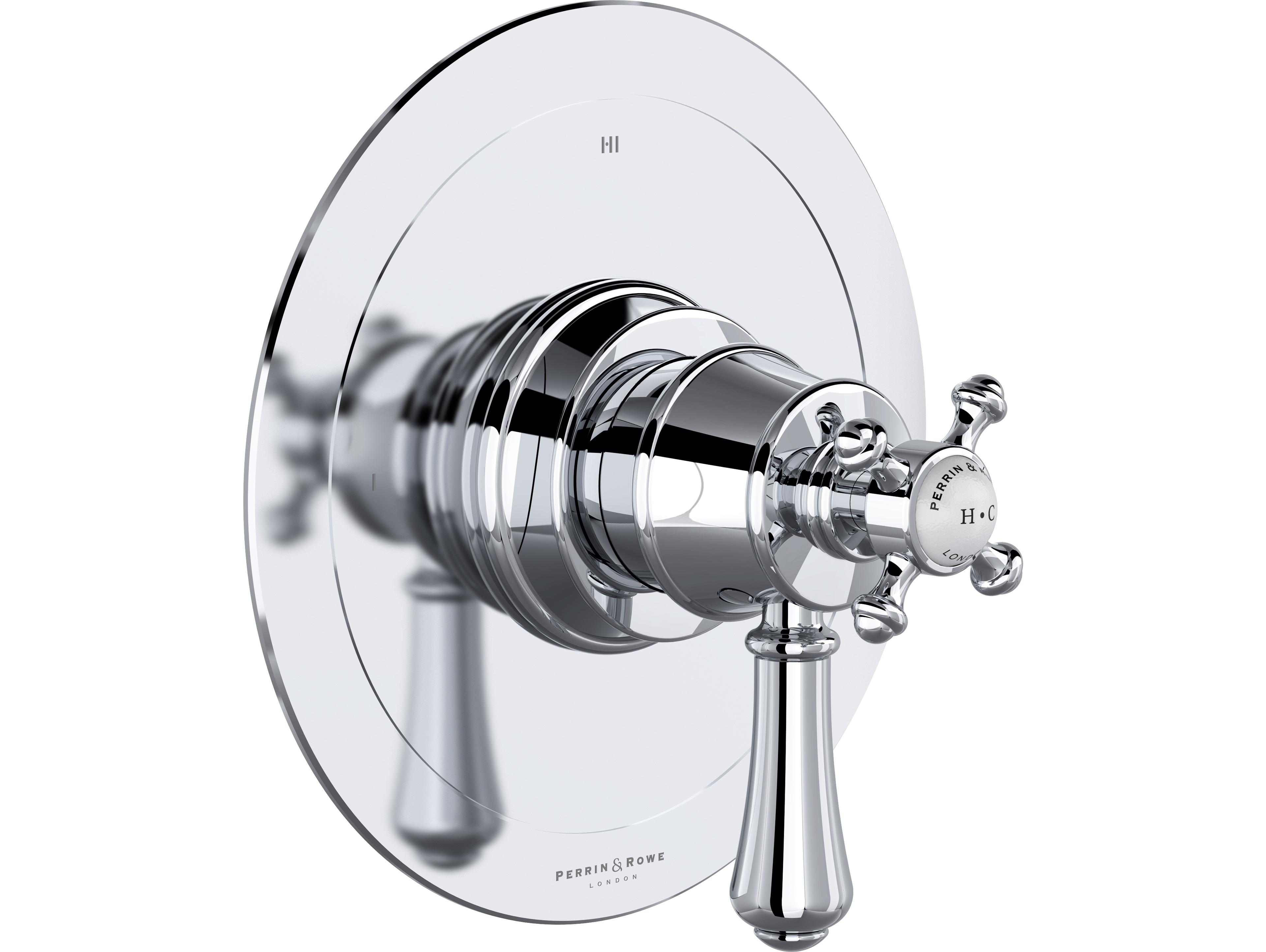 Rohl Georgian Era Polished Chrome 1/2" Therm  and  Pressure Balance Trim with 3 Functions