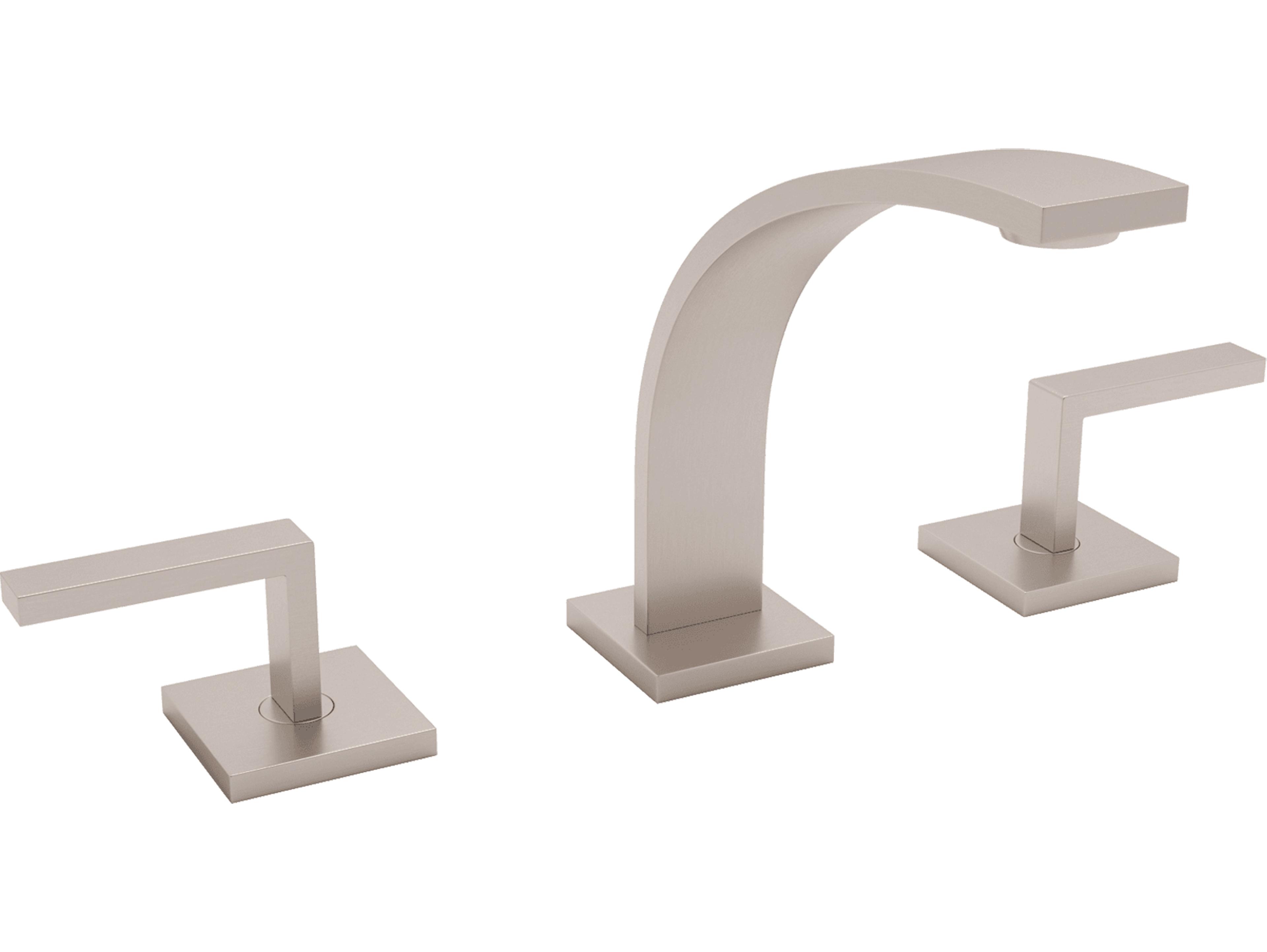 Rohl Wave Satin Nickel Deck Mounted Widespread Lavatory Faucet