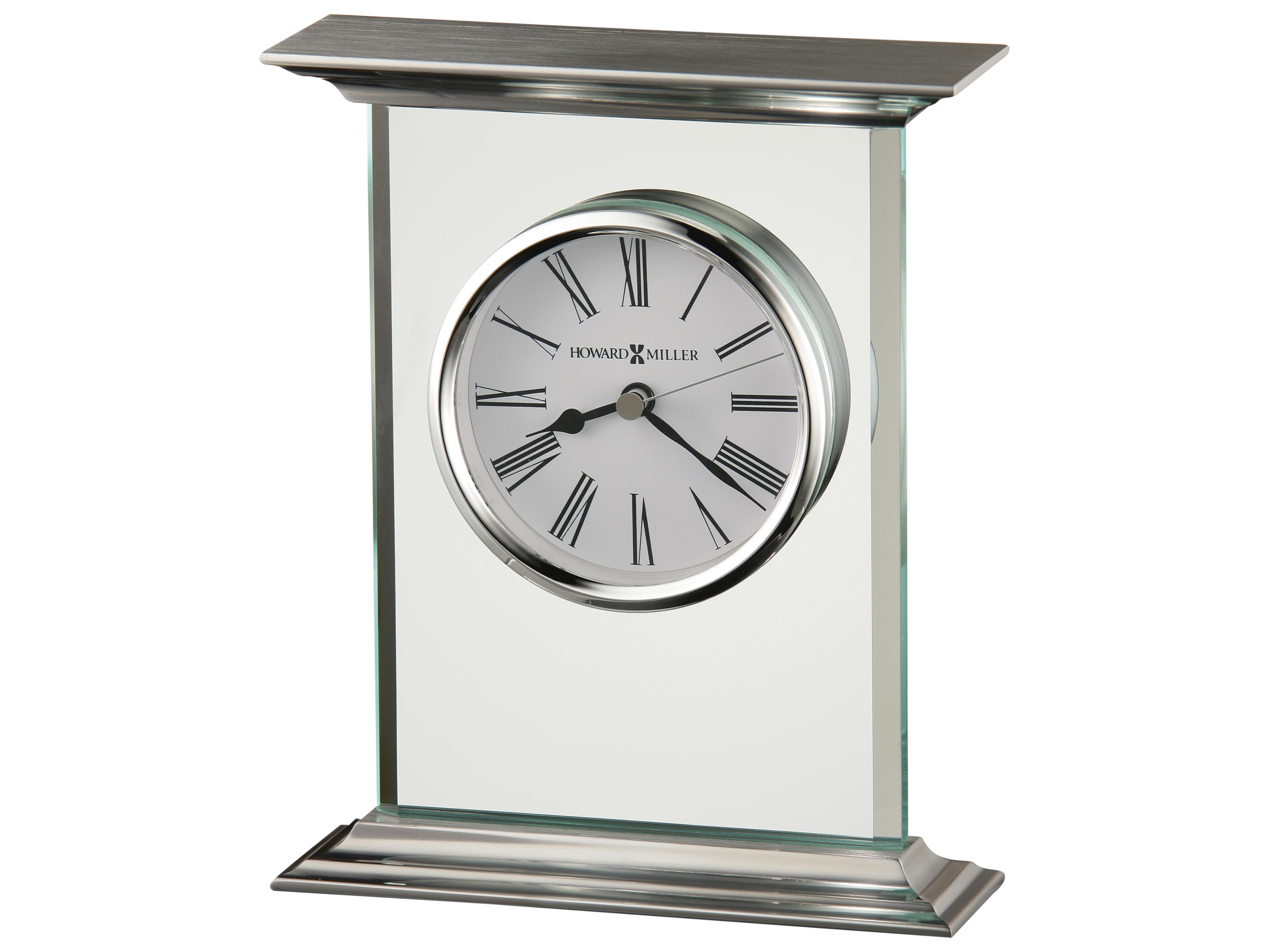 Howard Miller Clifton Brushed Aluminum Table Clock
