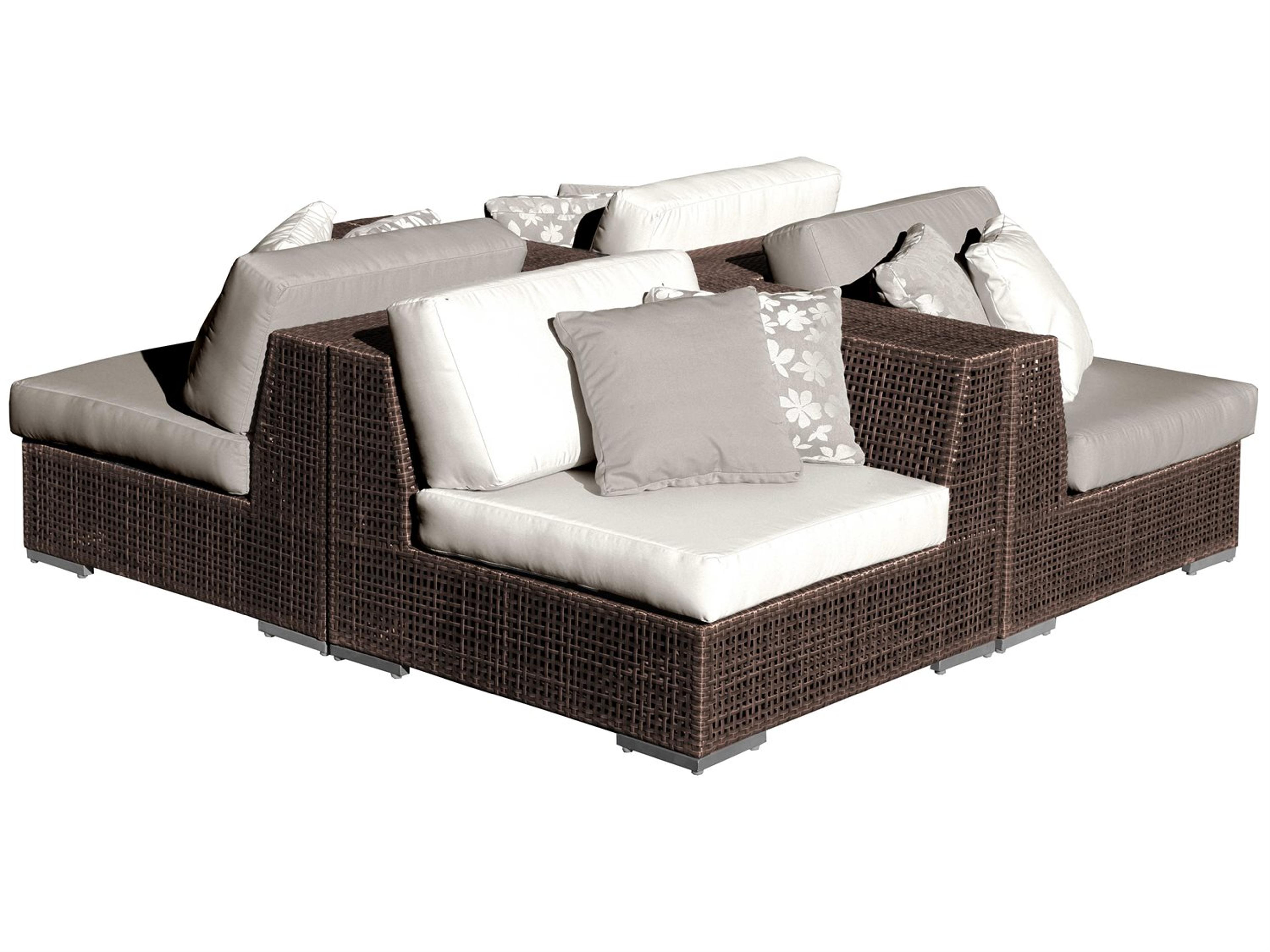 Soho Deep Seating Java Brown Wicker 4 Piece Sectional Lounge Set
