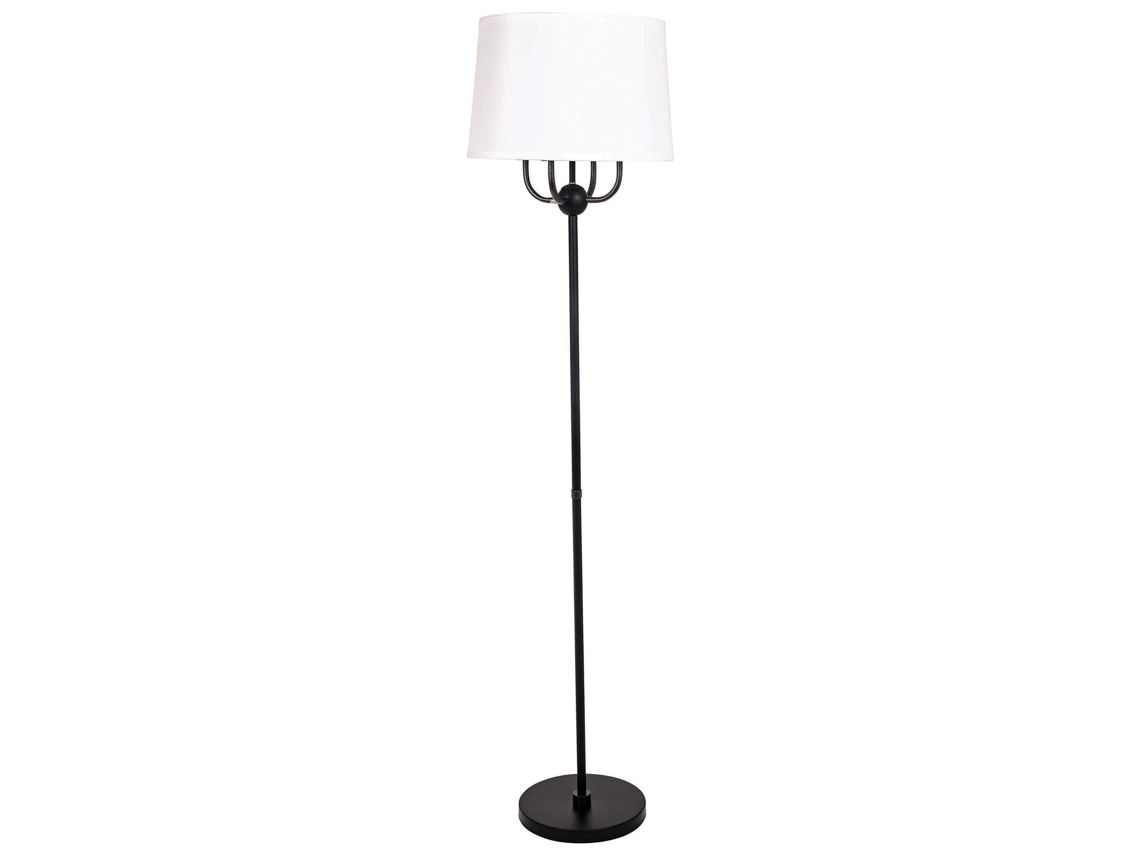 House of Troy Alpine Black Supreme Silver Floor Lamp