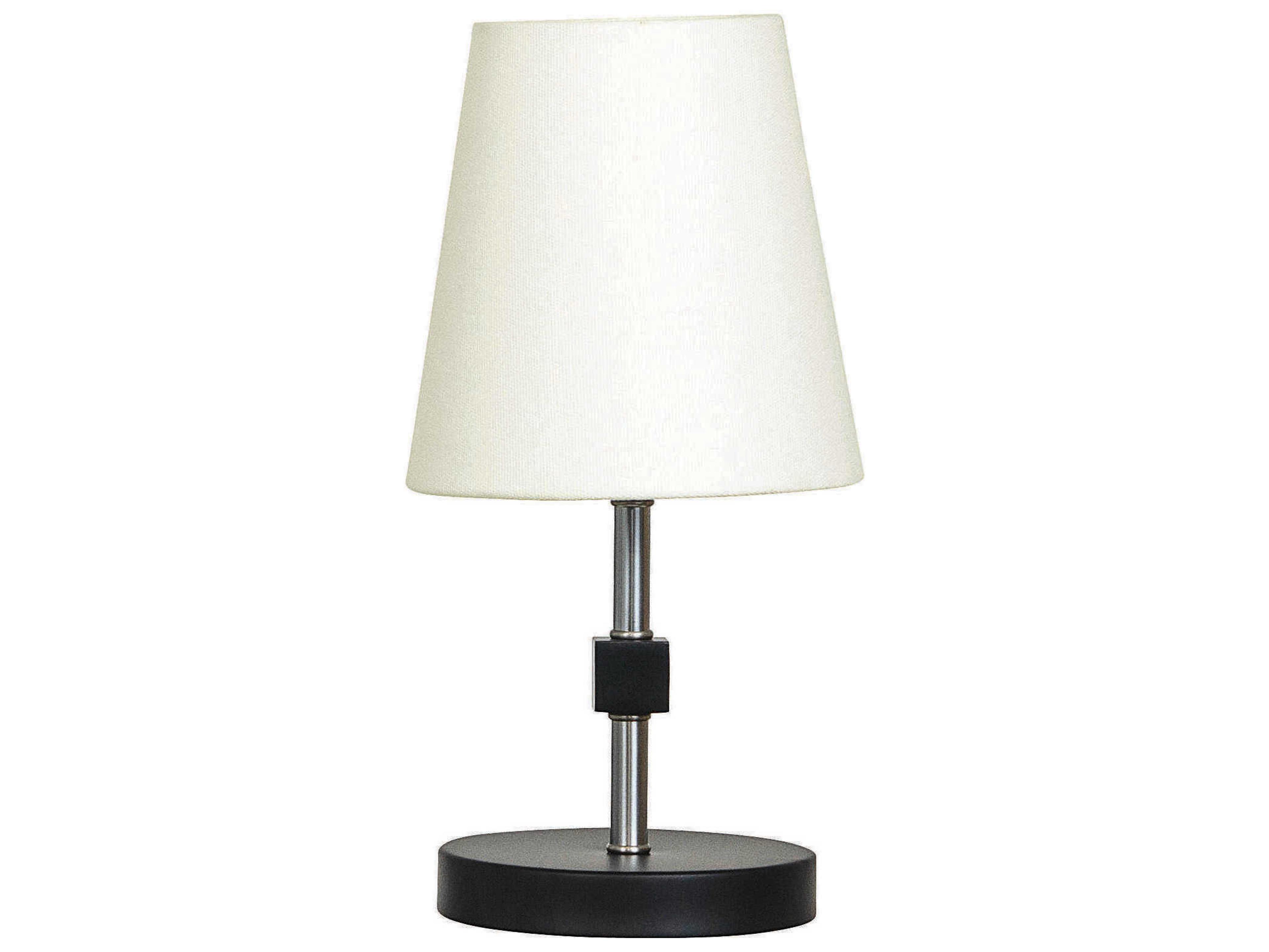 House of Troy Bryson Black Satin Nickel White Table Lamp