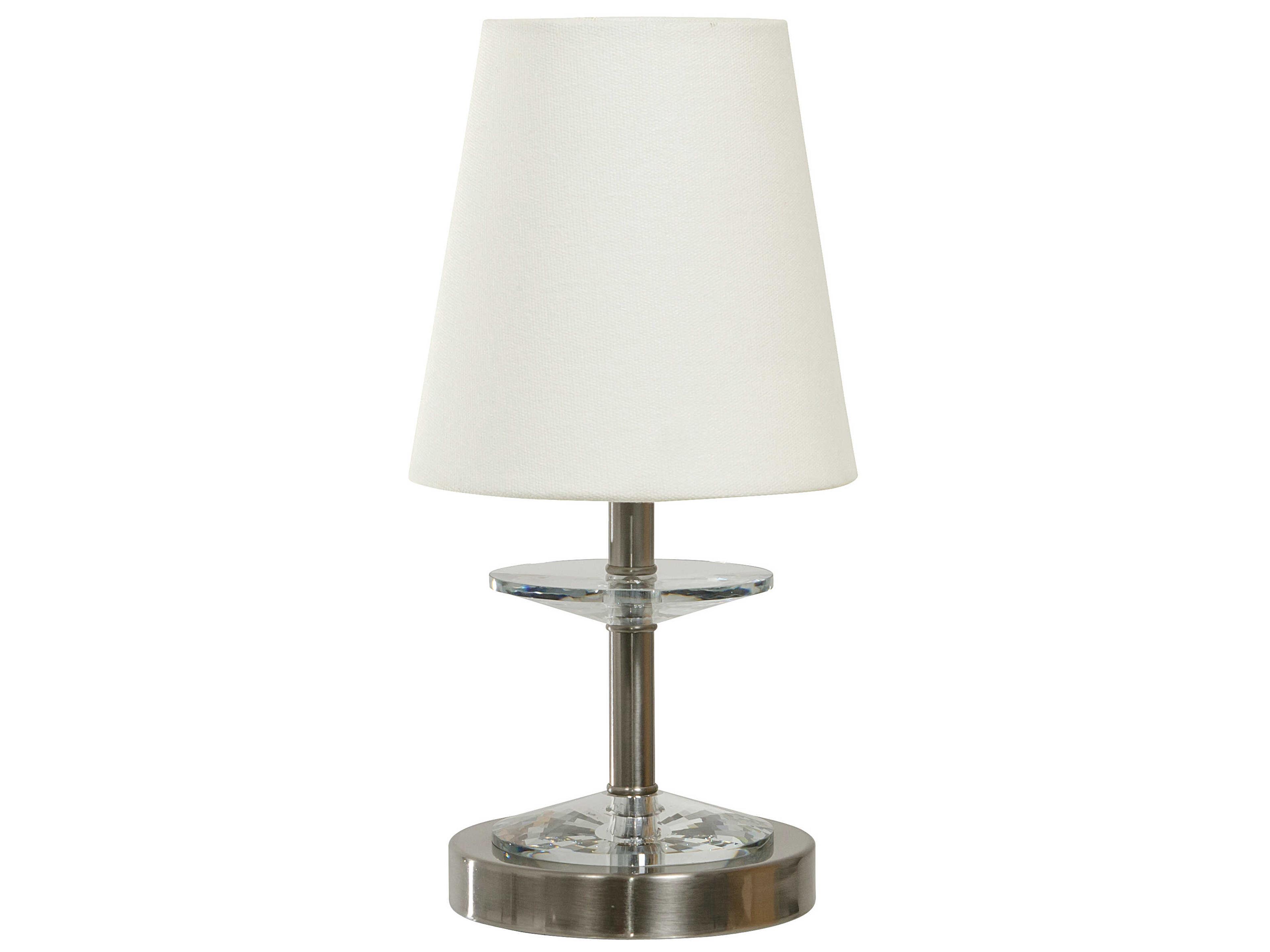 House of Troy Bryson Satin Nickel White Crystal Table Lamp
