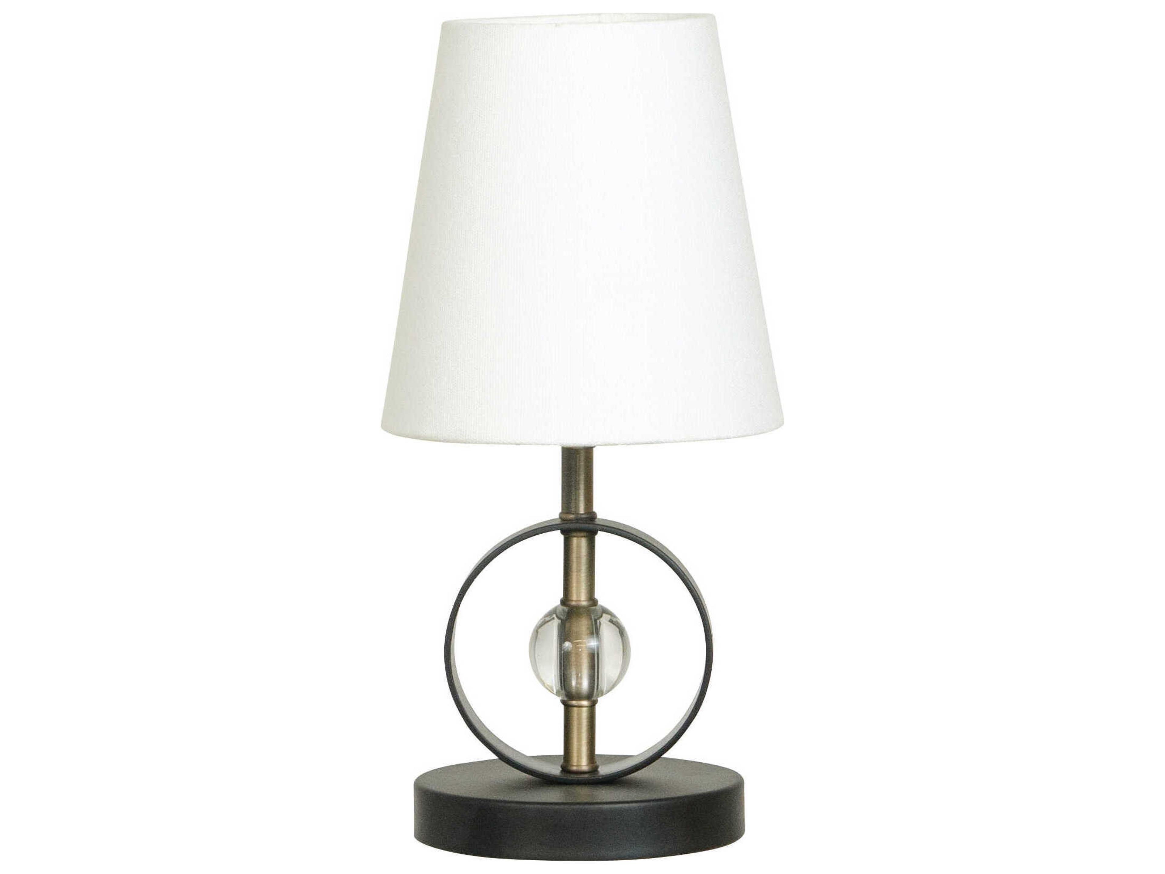House of Troy Bryson Black Antique Brass White Crystal Table Lamp