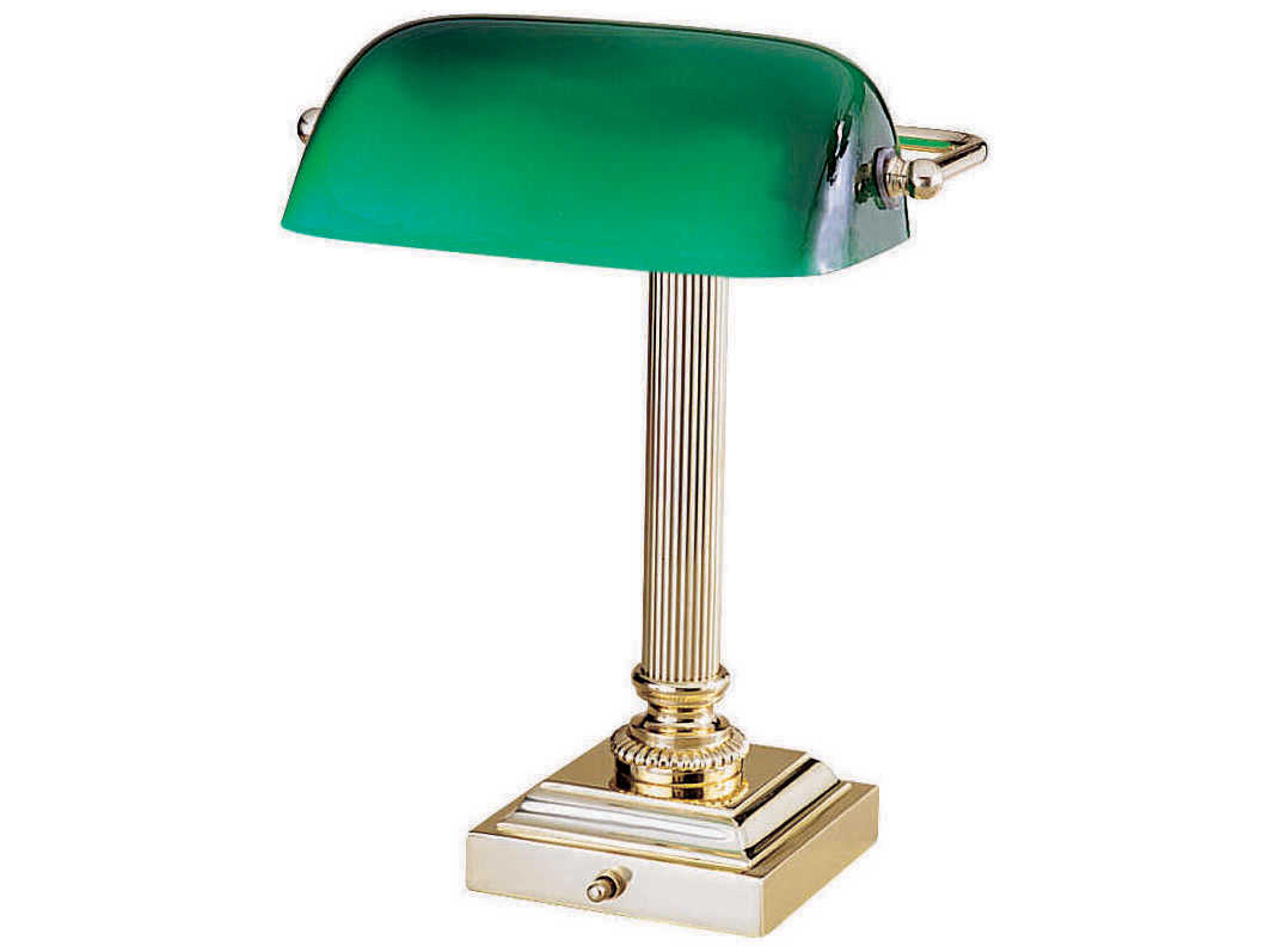 House of Troy Shelburne Brass Glass Desk Lamp