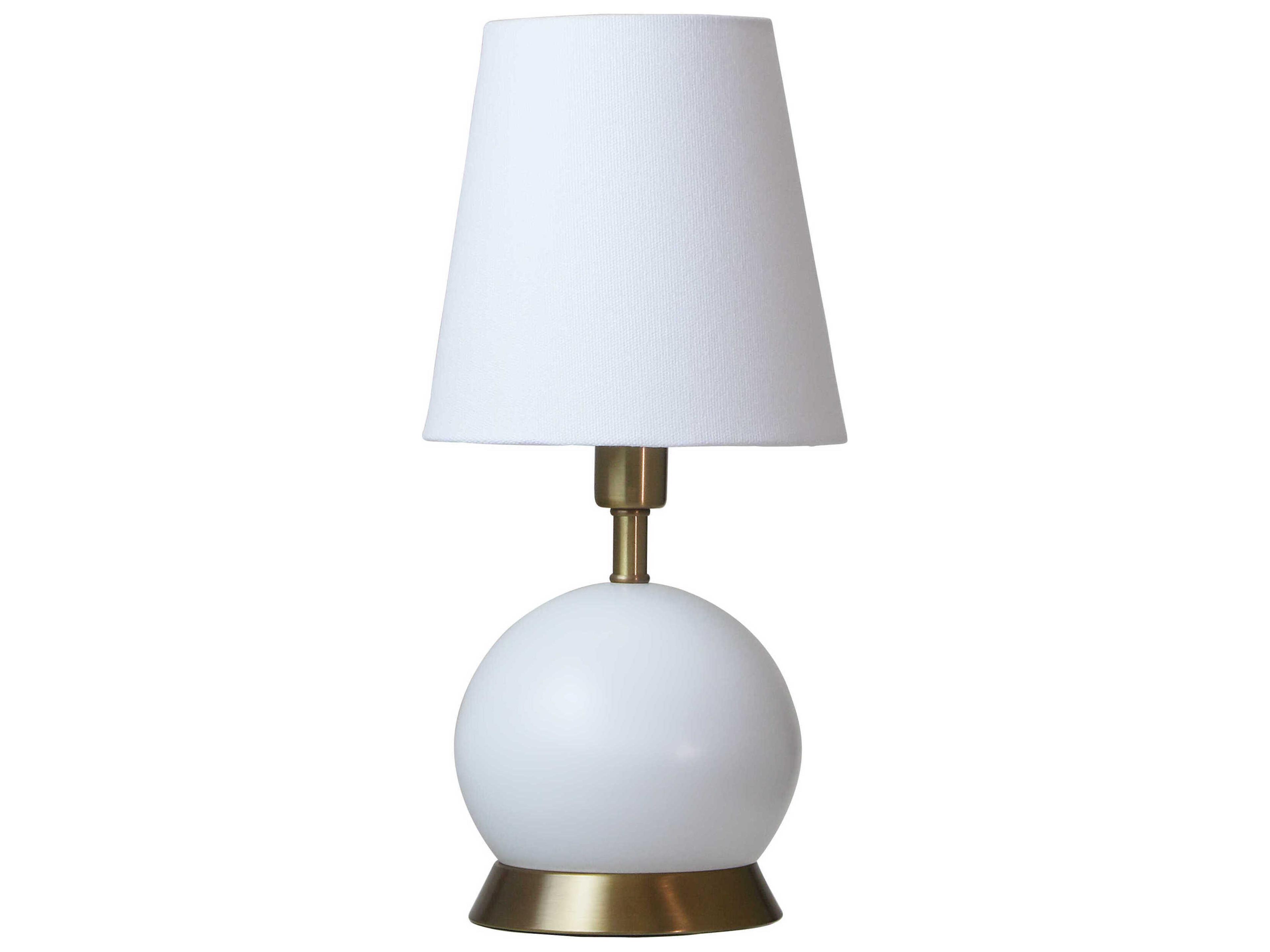 House of Troy Geo Ball Mini Accent White With Weathered Brass Accents Table Lamp