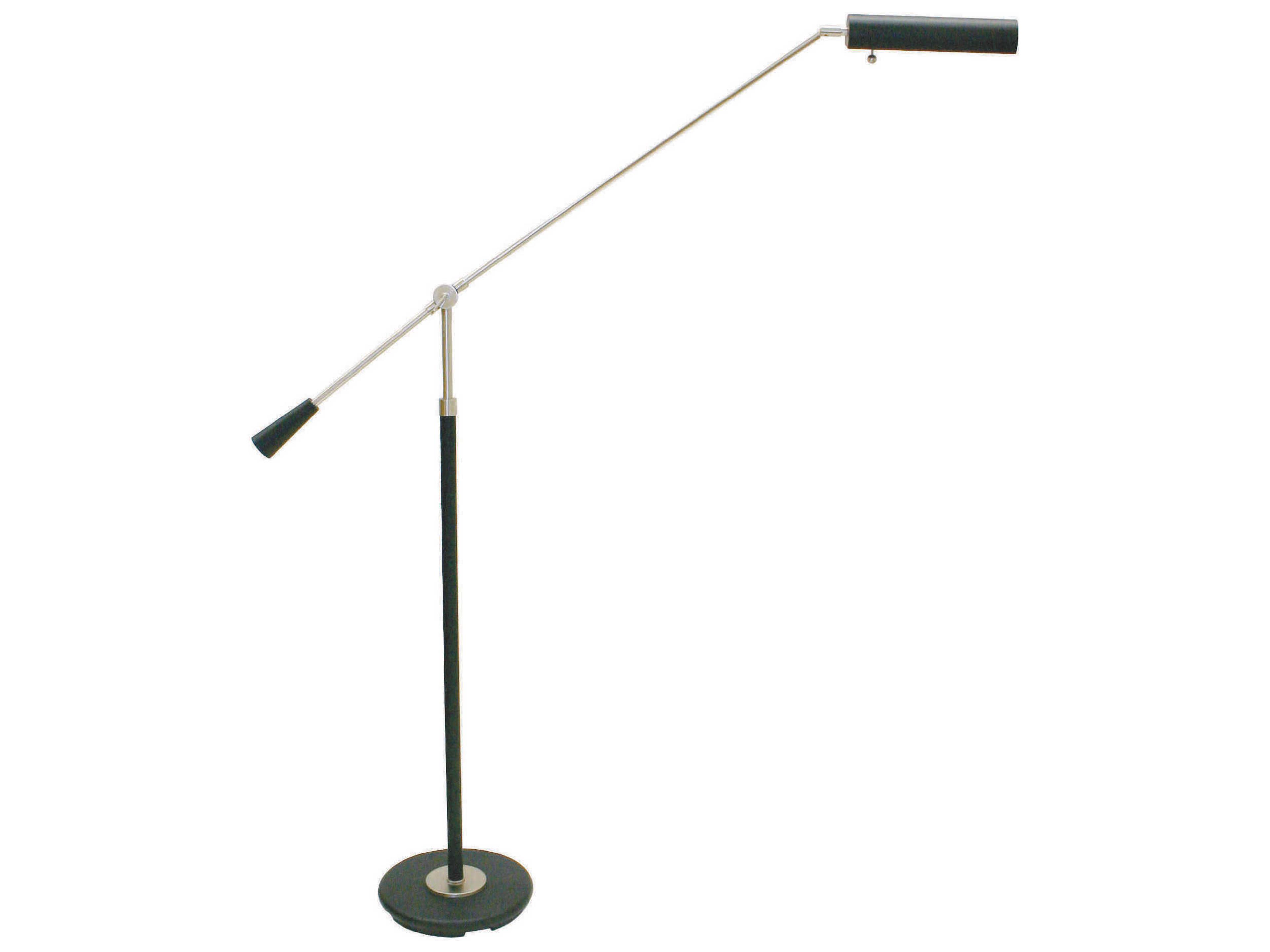 House of Troy Grand Piano Black & Satin Nickel Floor Lamp