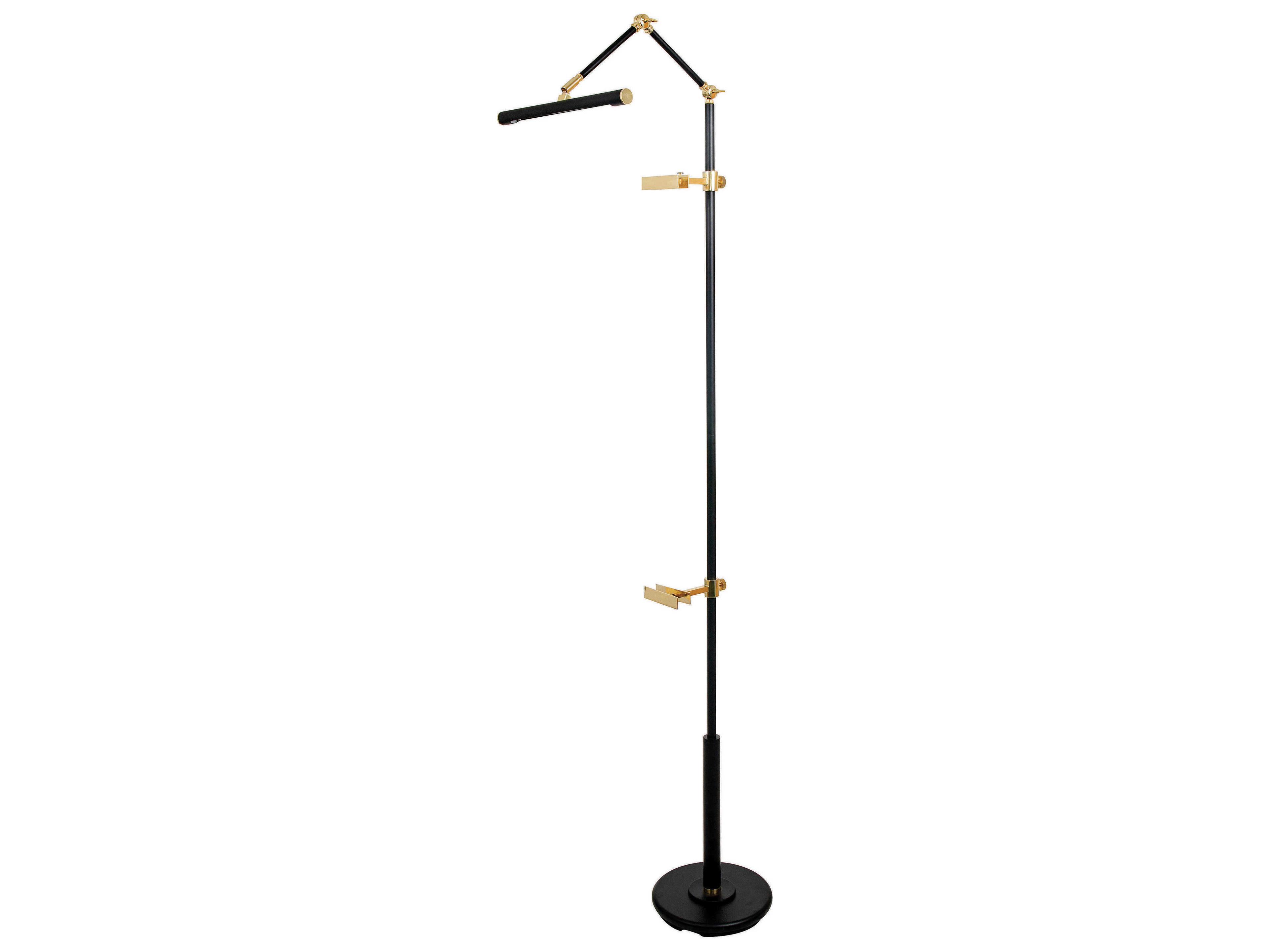 House of Troy River North Black Polished Brass LED Floor Lamp