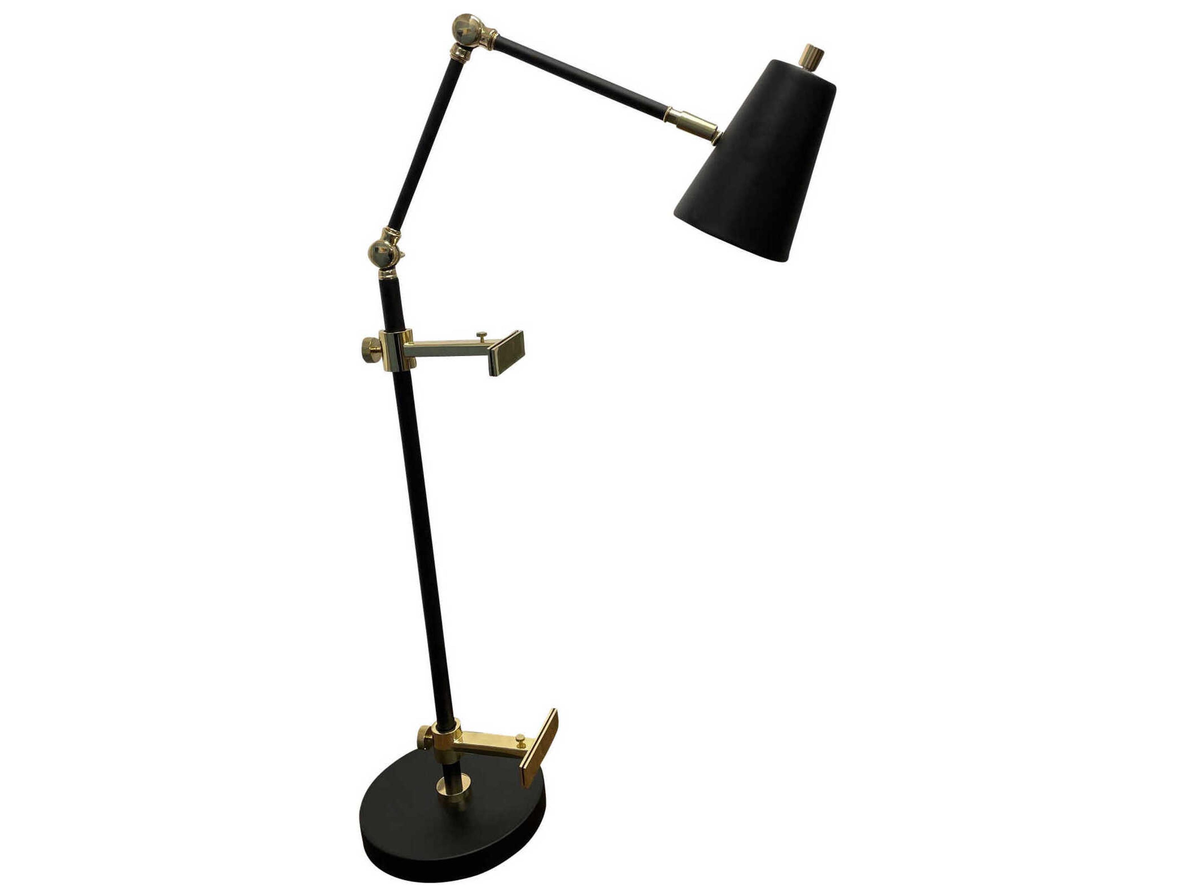 House of Troy River North Black Polished Brass Desk Lamp