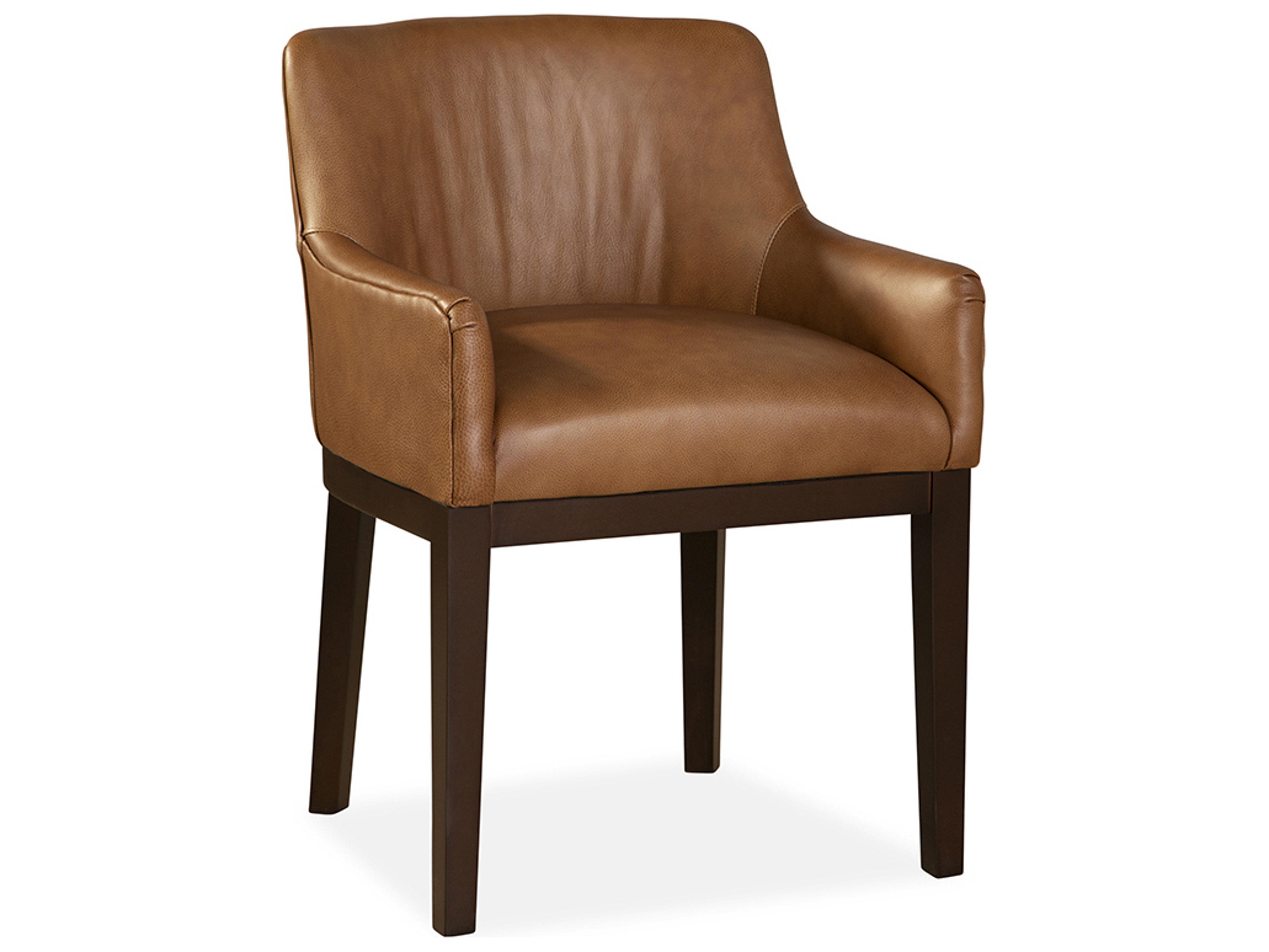 Huntington House 2435 Monty Solid Wood Brown Upholstered Arm Dining Chair