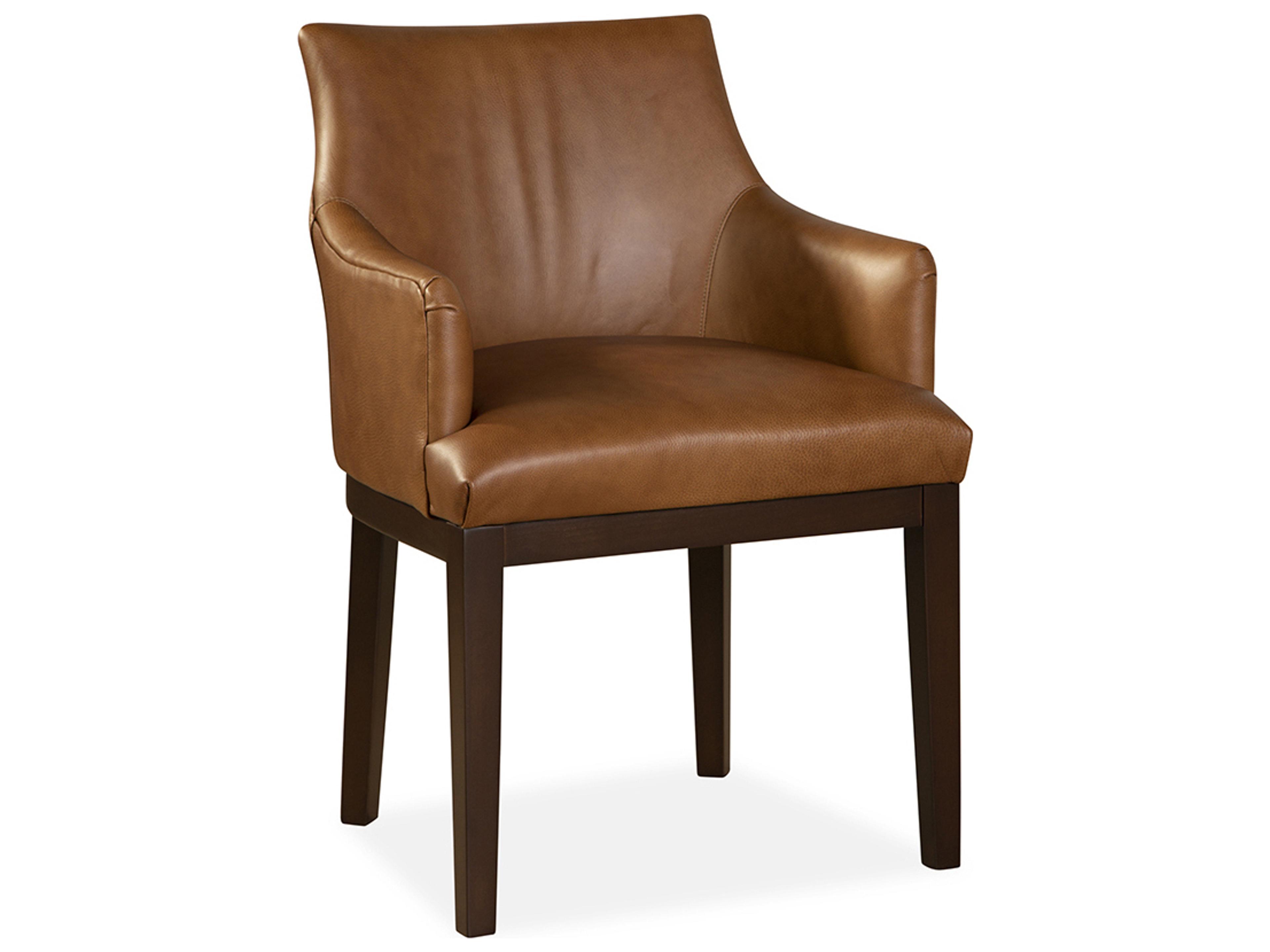 Huntington House 2437 Morris Solid Wood Brown Upholstered Arm Dining Chair