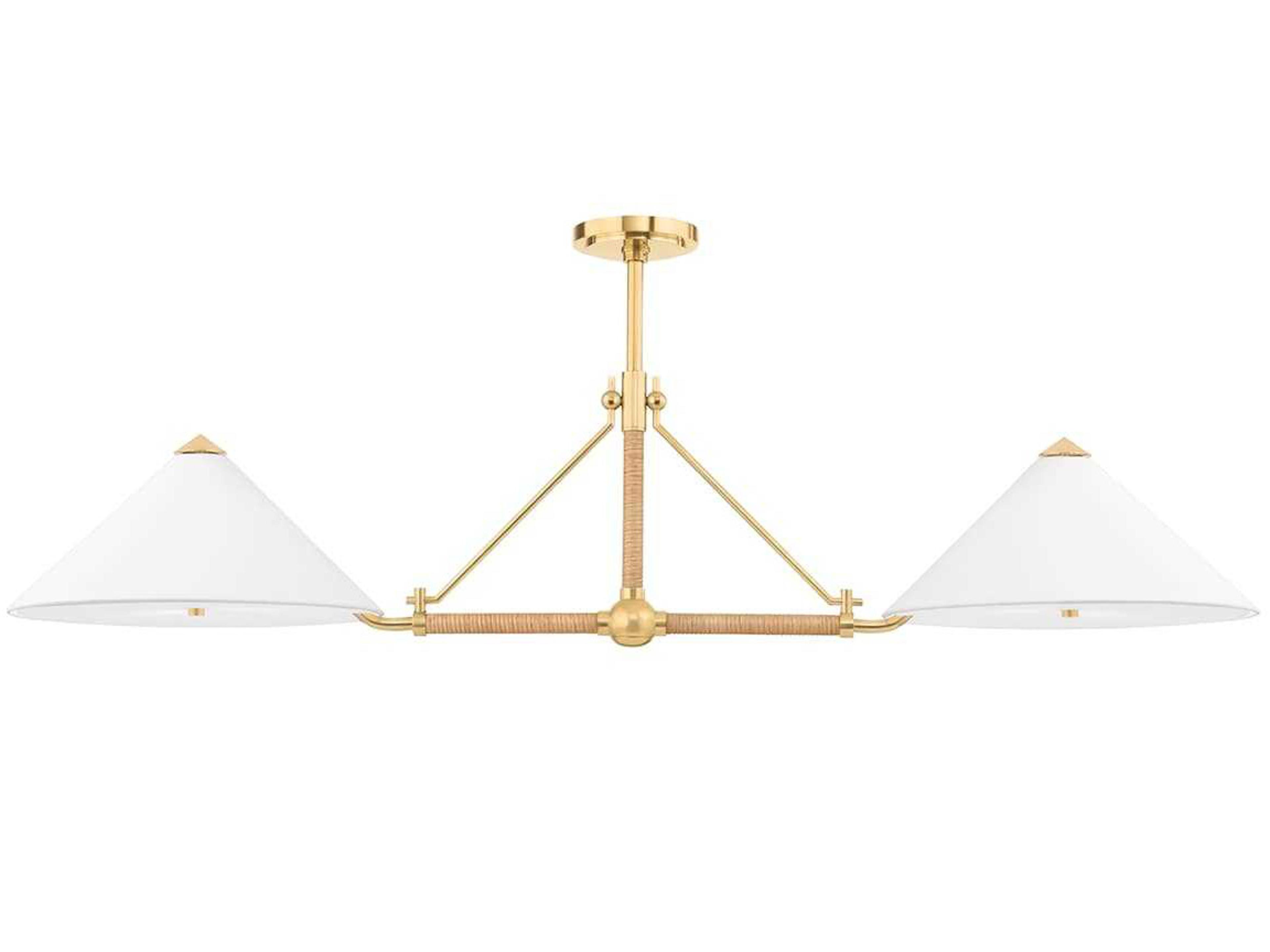 Hudson Valley Williamsburg 4-Light Aged Brass Linear Island Pendant