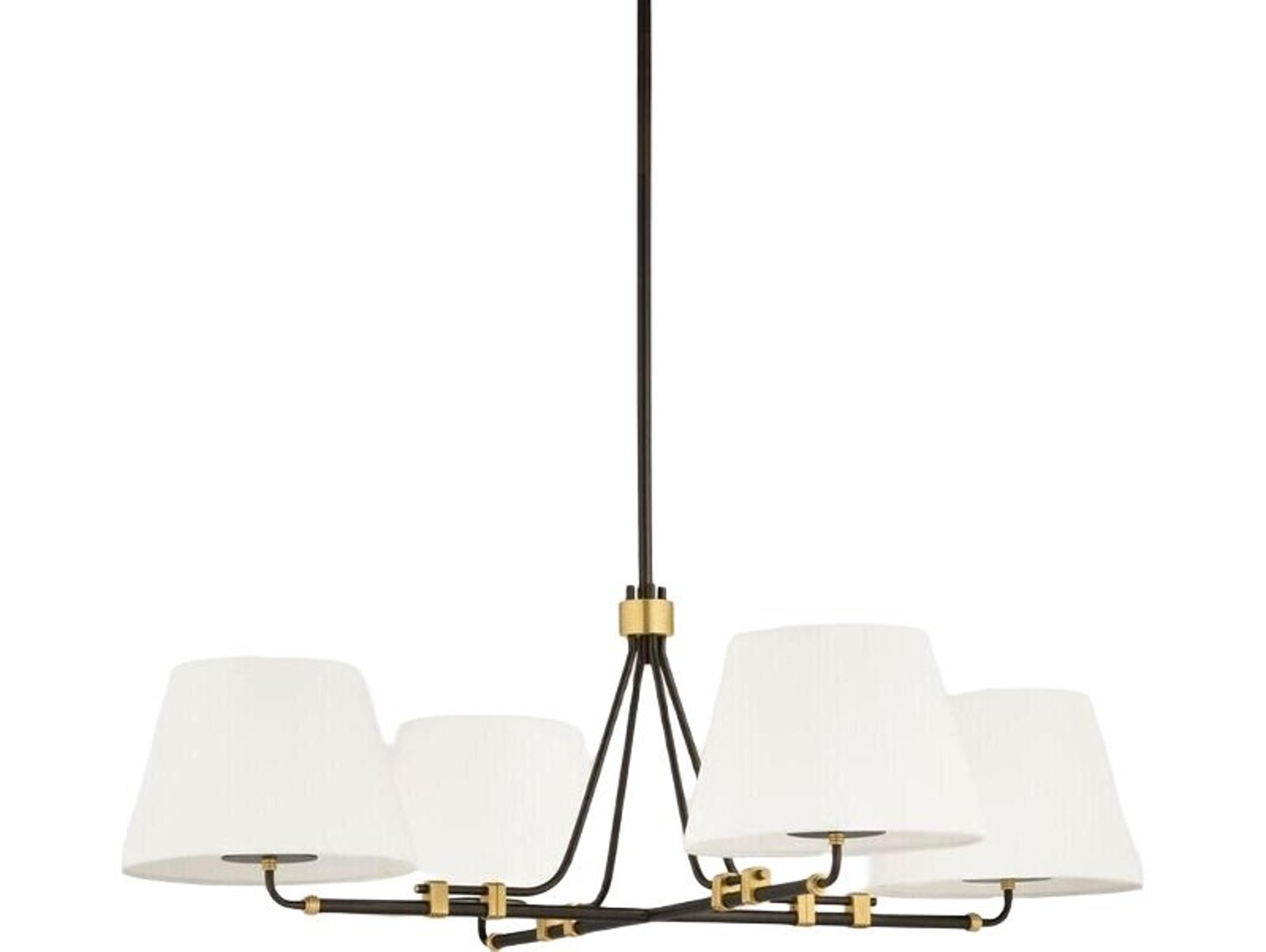 Hudson Valley Crown Heights 4-Light Aged Brass Distressed Bronze Drum Chandelier