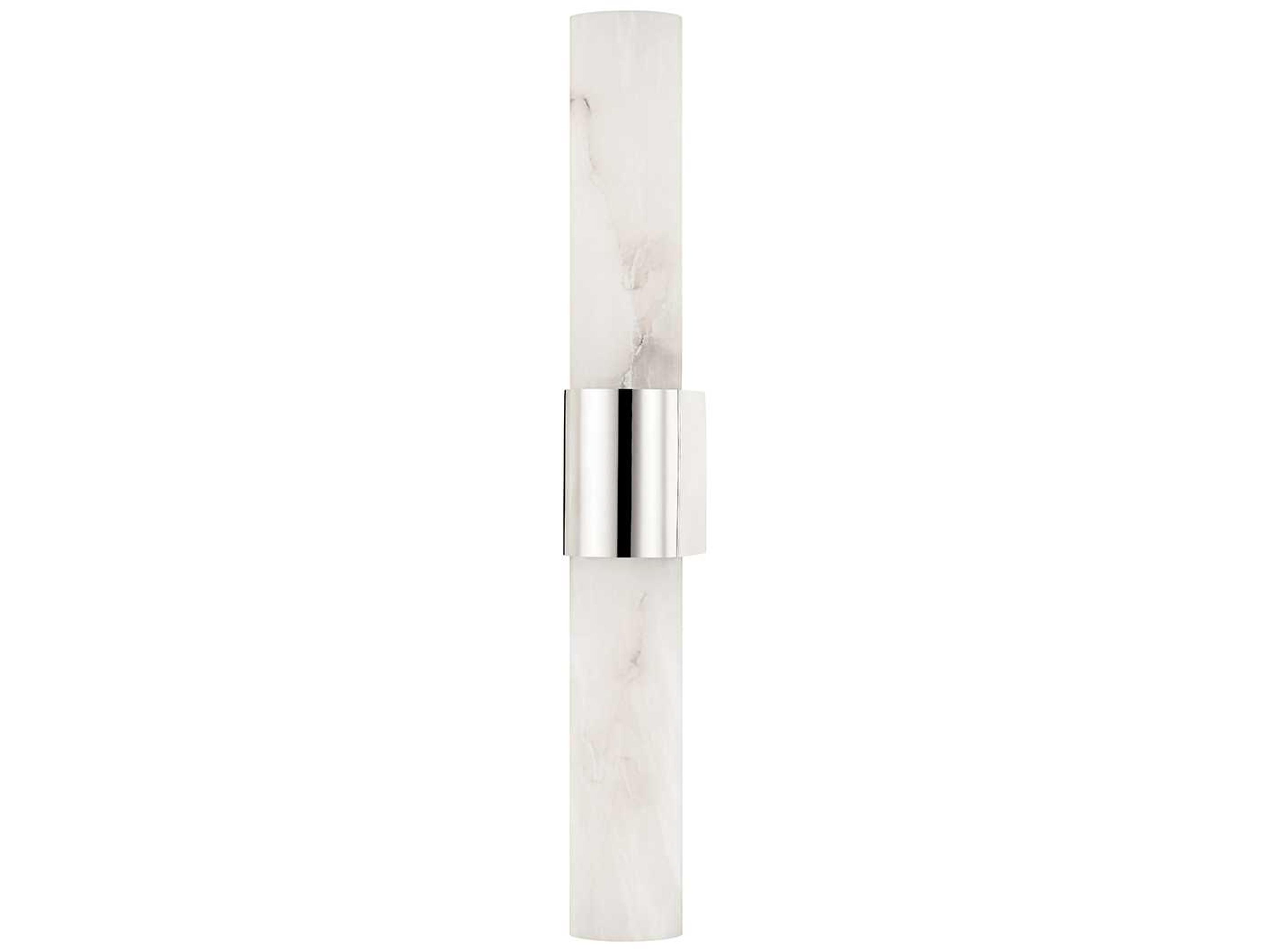 Hudson Valley Ellington 2-Light Polished Nickel Opal Matte alabaster Glass Wall Sconce