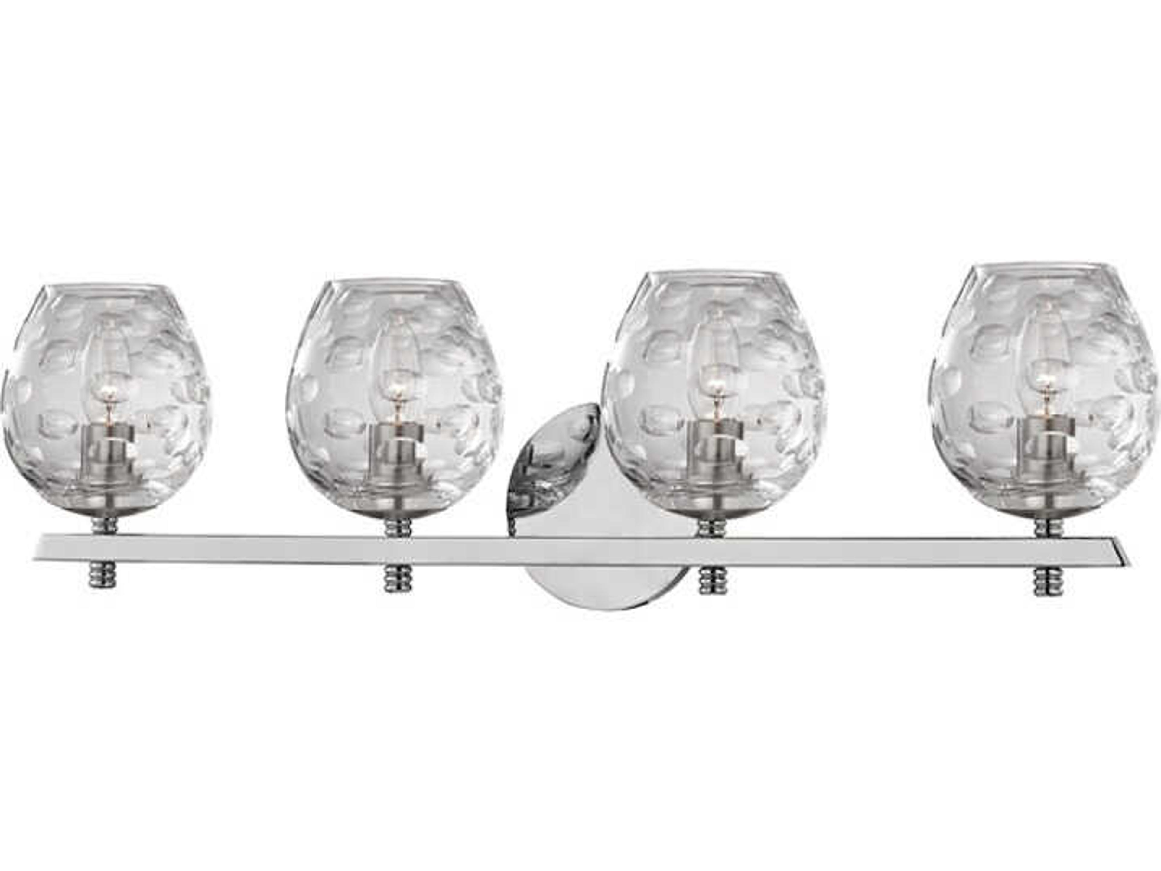 Hudson Valley Burns 4-Light Polished Nickel Clear Glass Traditional Vanity Light