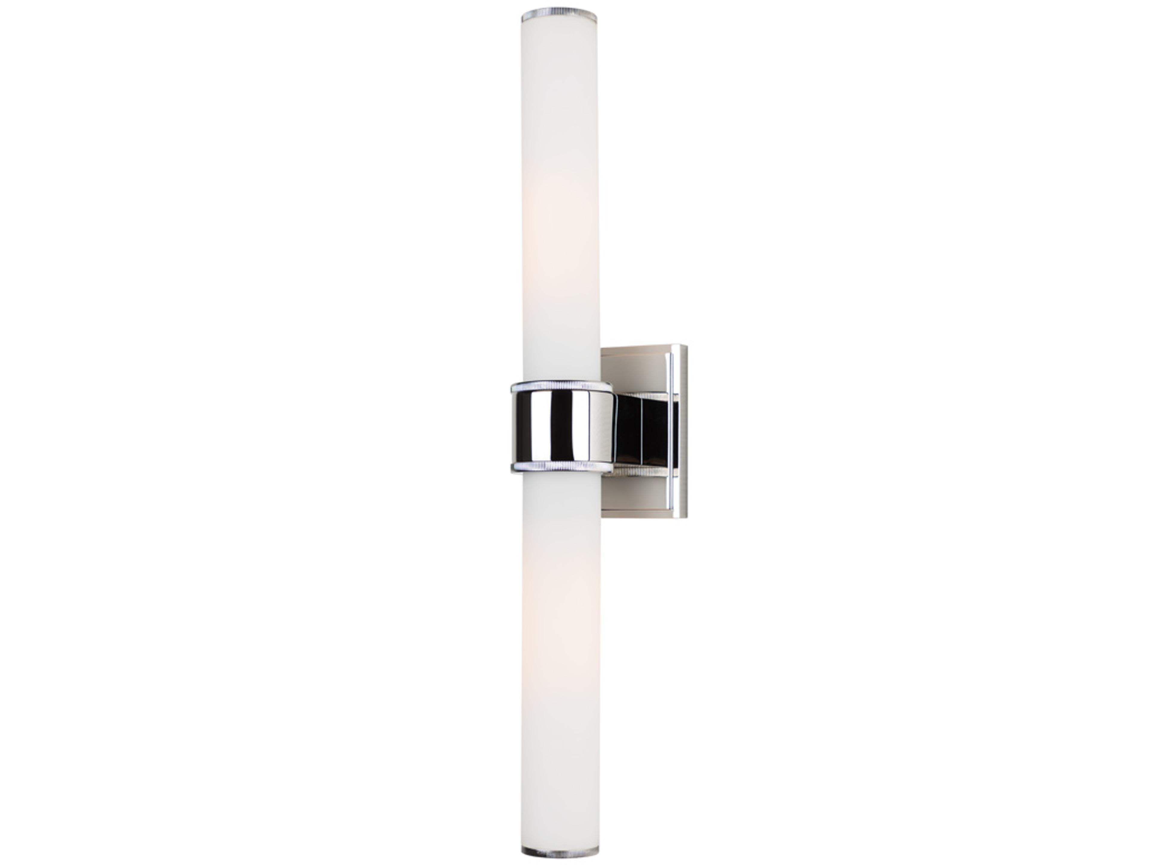Hudson Valley Mill 2-Light Polished Nickel Off White Glass Wall Sconce