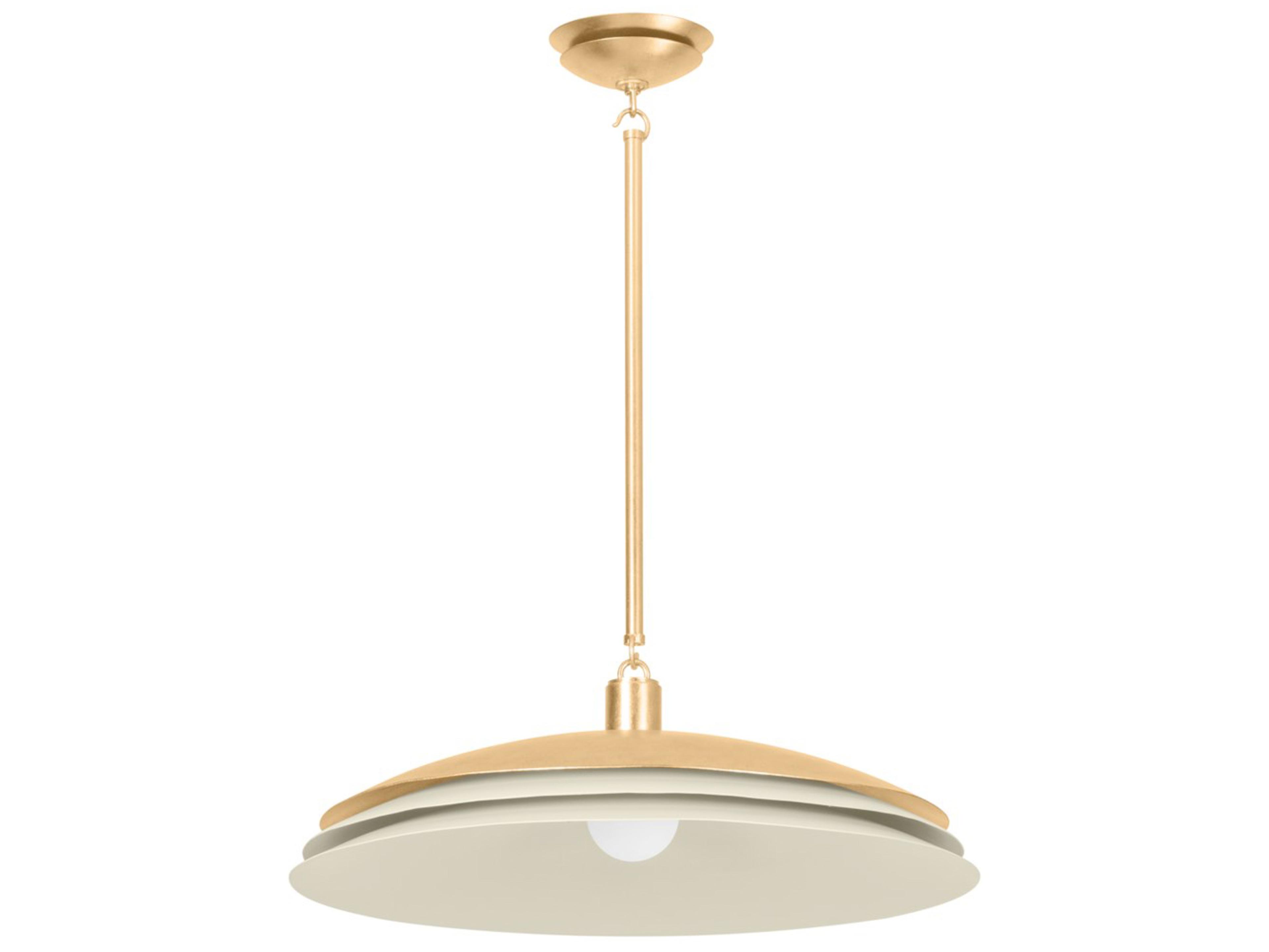 Oneida 1-Light Vintage Gold Leaf Soft Sand Dome Pendant