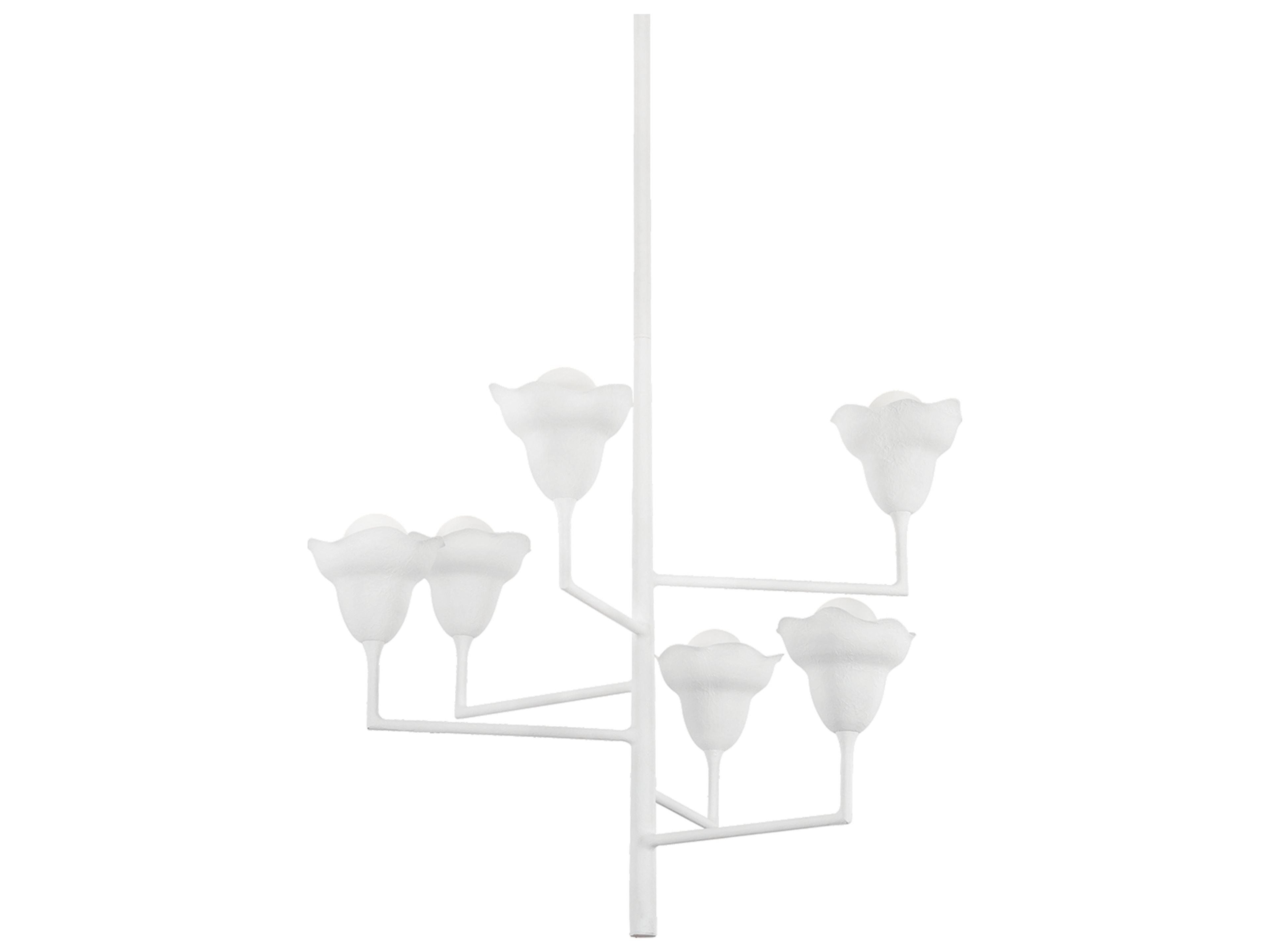 Hudson Valley Alora 6-Light White Plaster Tiered Chandelier