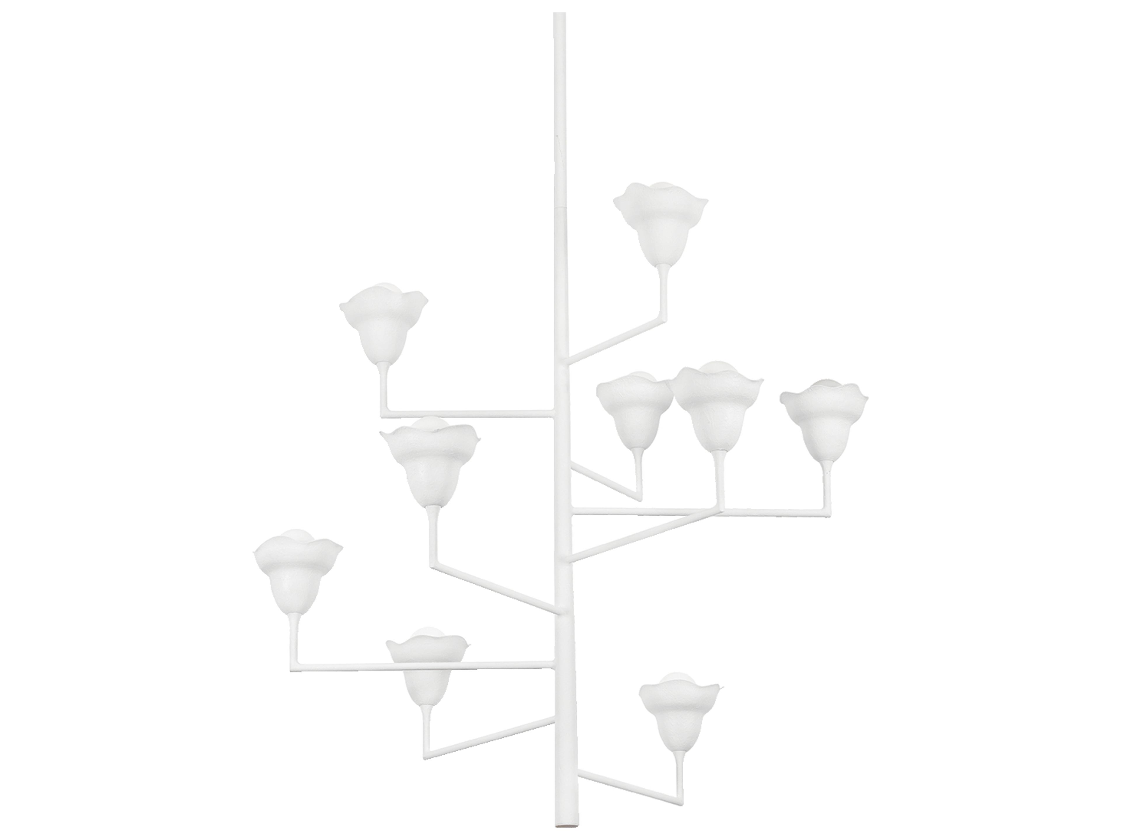 Hudson Valley Alora 9-Light White Plaster Tiered Chandelier