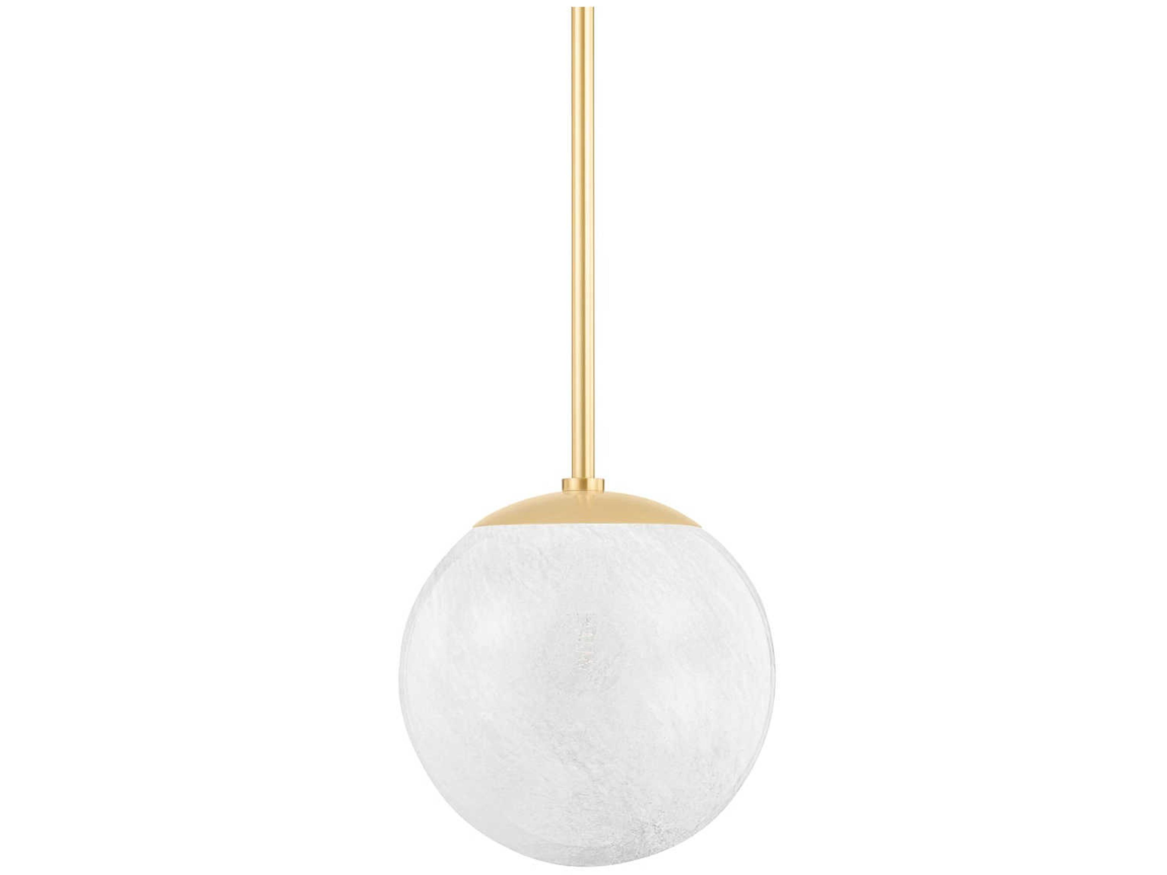 Hudson Valley Burlington 1-Light Aged Brass Glass Globe Mini Pendant