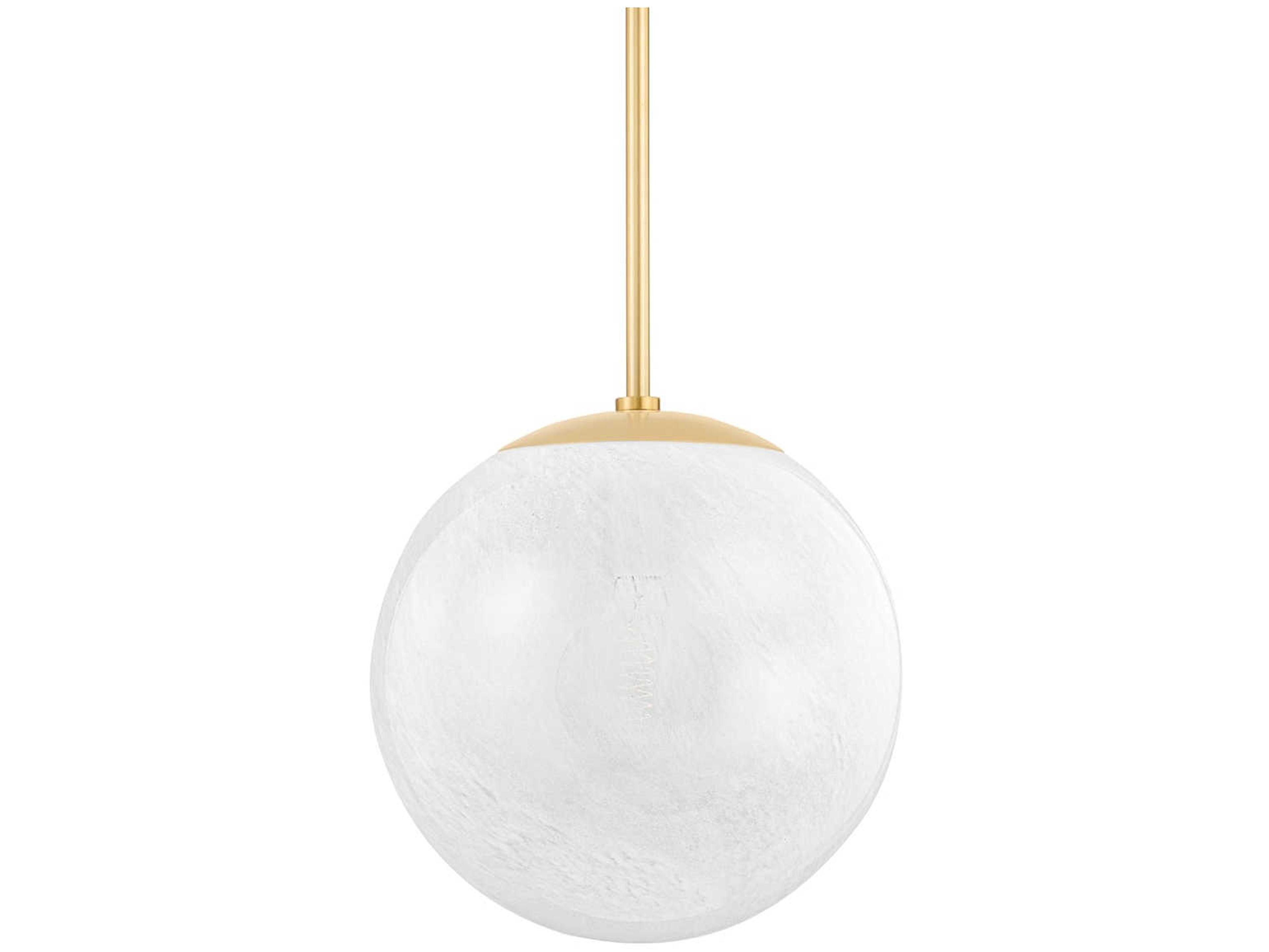 Hudson Valley Burlington 1-Light Aged Brass Glass Globe Pendant