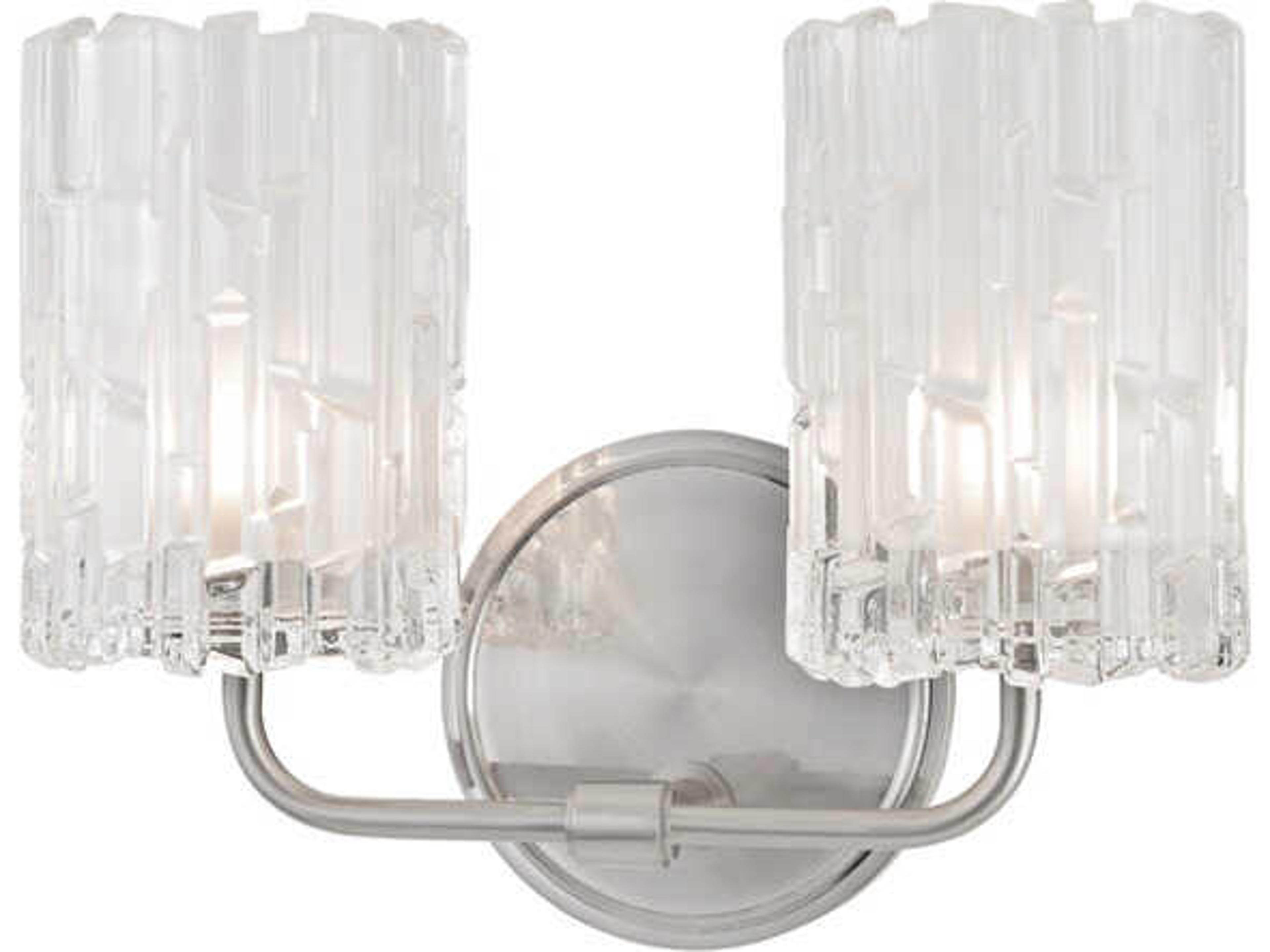 Hudson Valley Dexter 2-Light Satin Nickel Glass Vanity Light