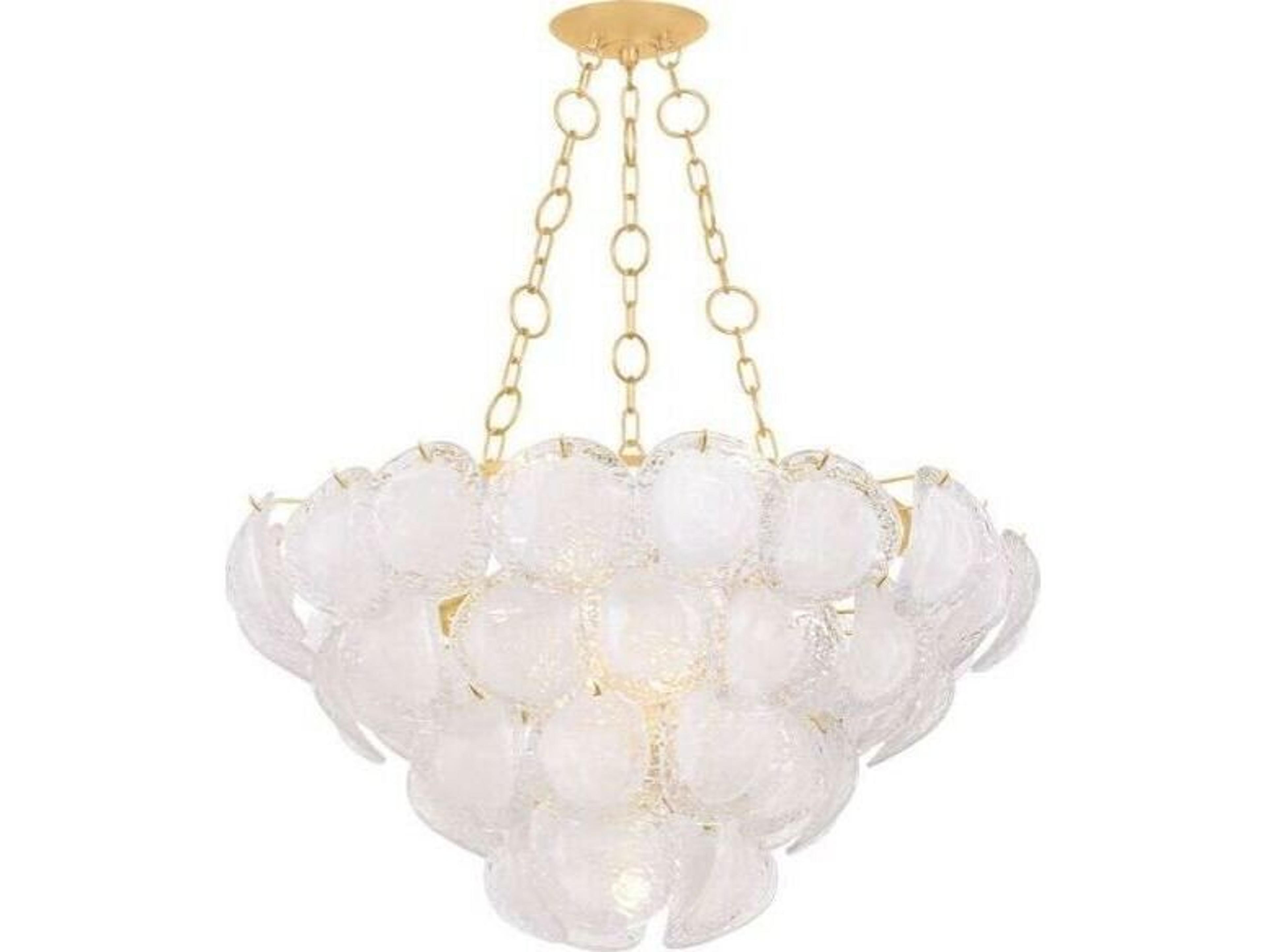 Hudson Valley Cedar Hill 9-Light Vintage Gold Leaf Empire Pendant